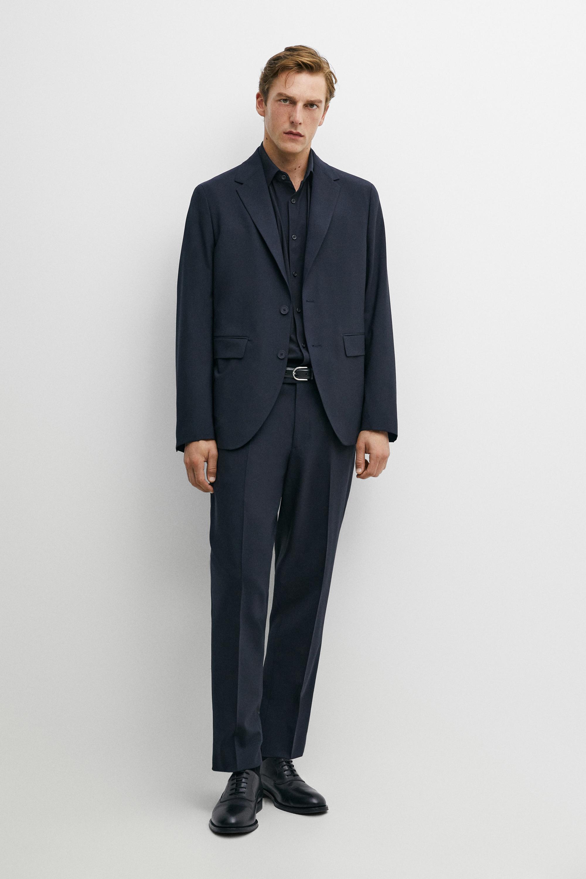 Slim fit stretch shirt — NAVY BLUE