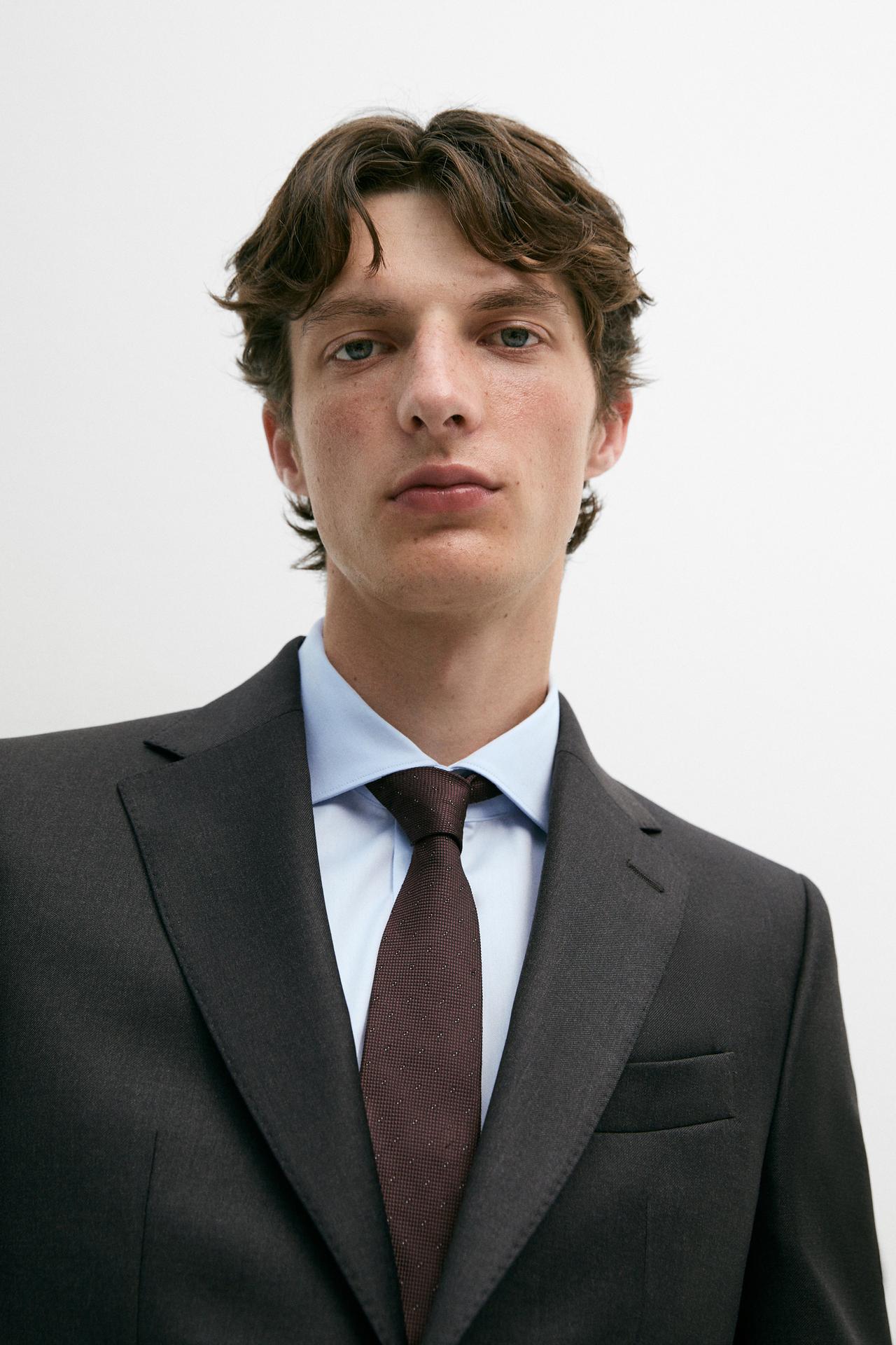 100% cool wool suit blazer — CHARCOAL