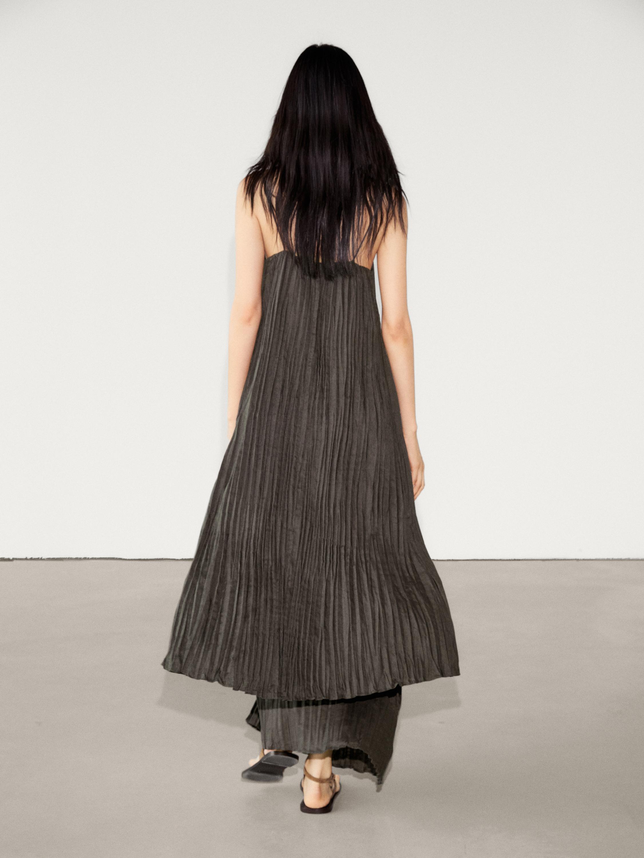 Top long plissé avec nœuds