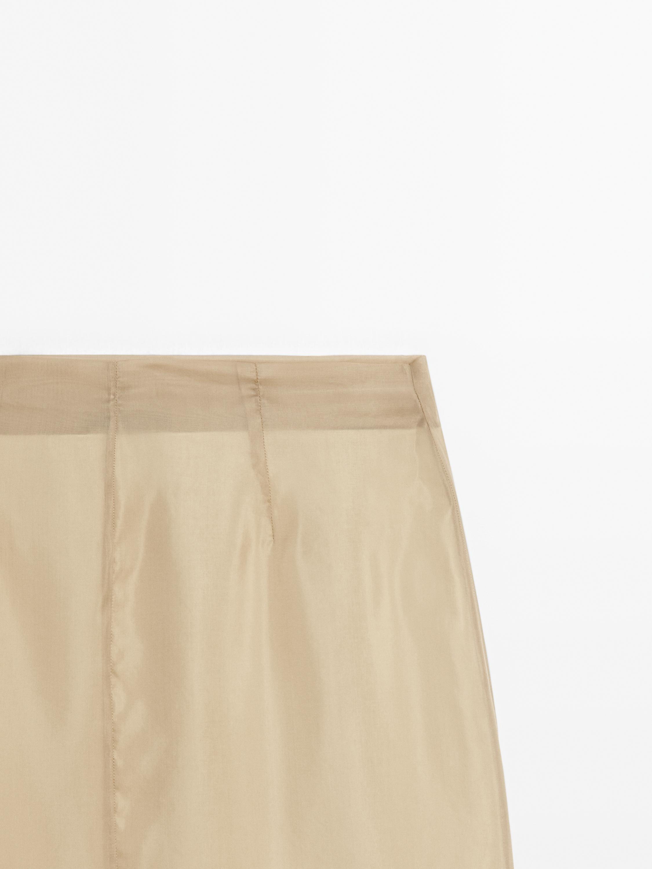 Dvojvrstvová midi sukňa z hodvábnej zmesi