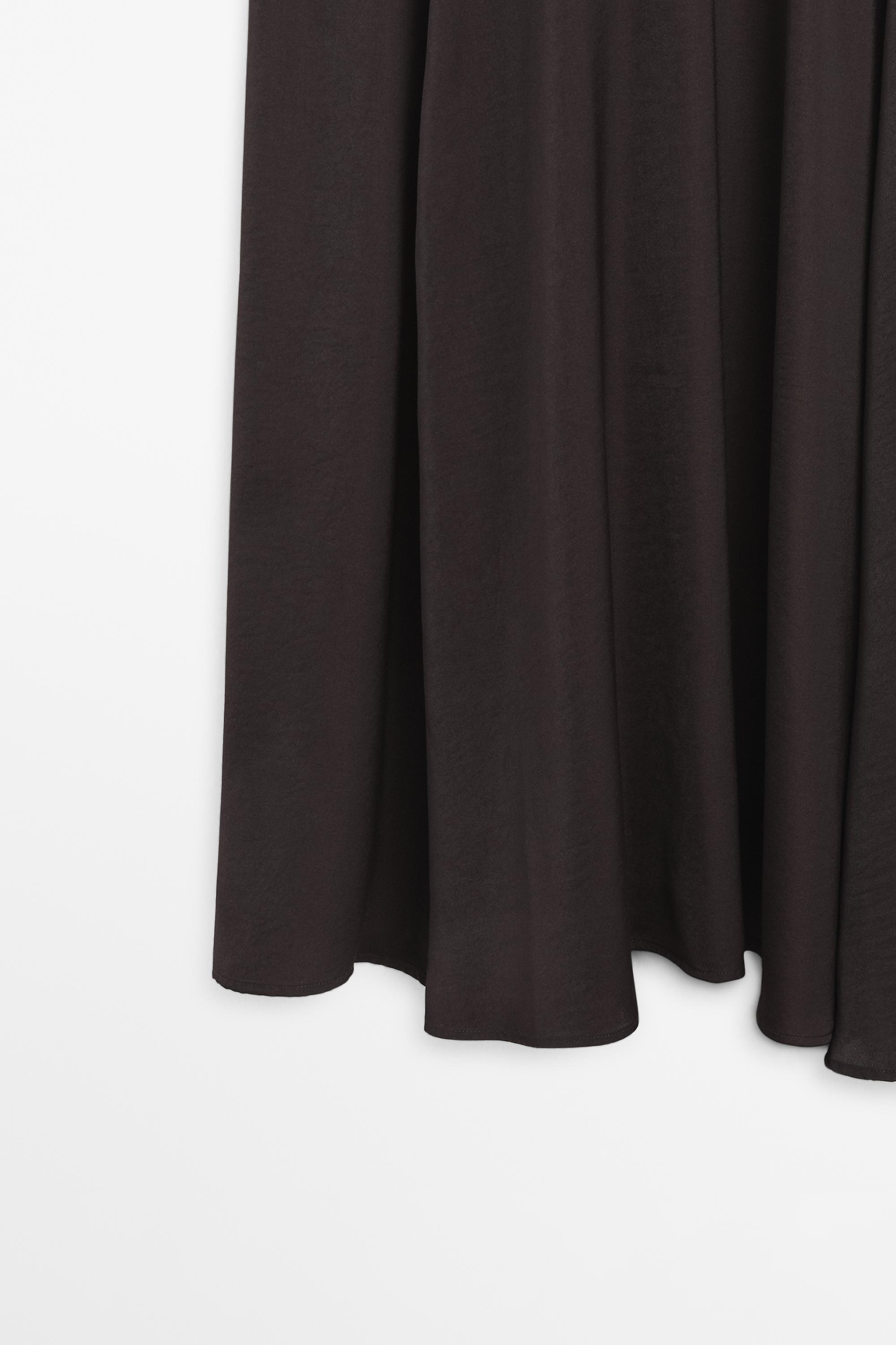 Contrast cotton blend knit dress — Reddish brown
