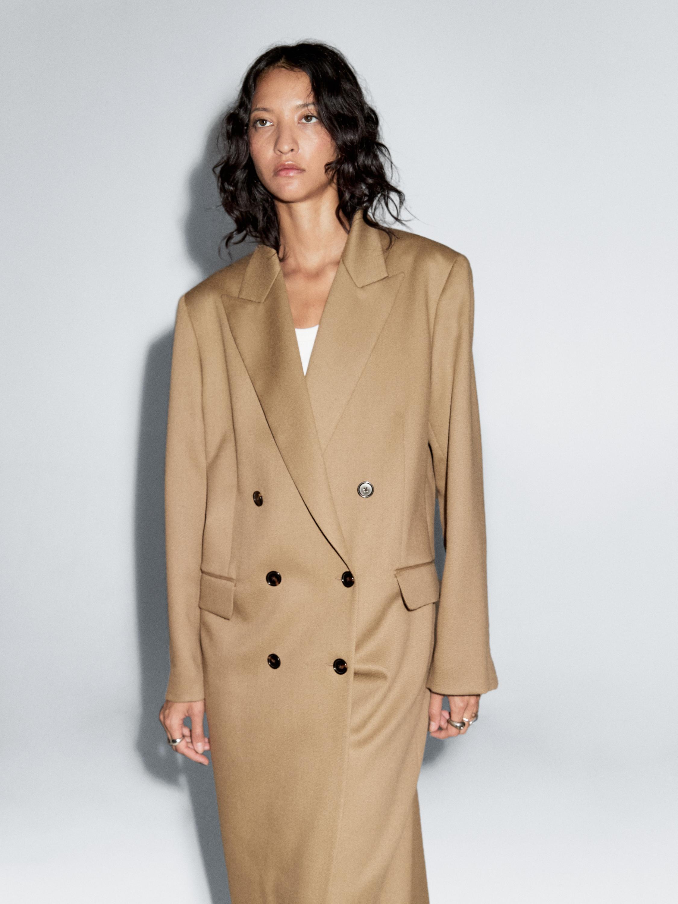 100% wool long coat