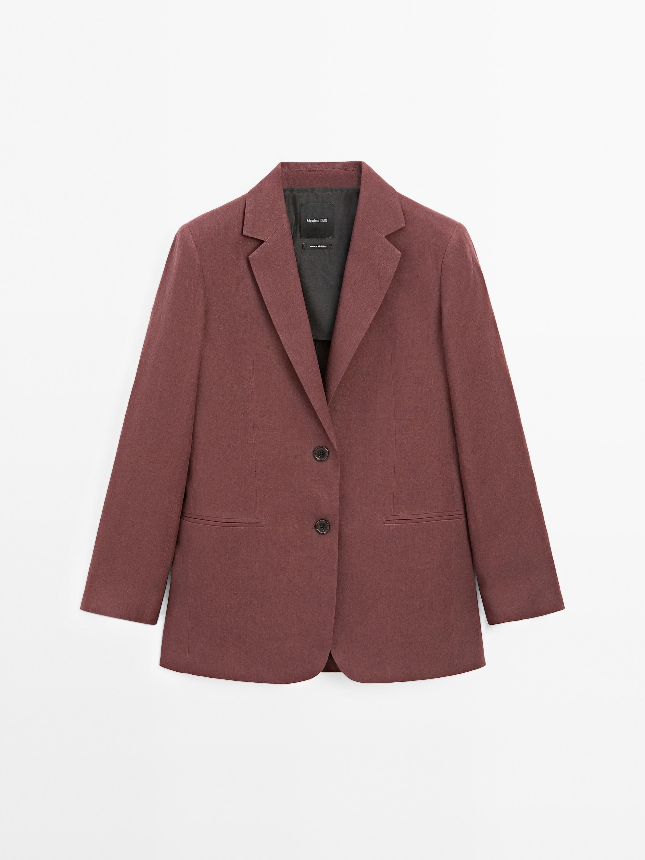Blazer i 100 % hør med to knapper