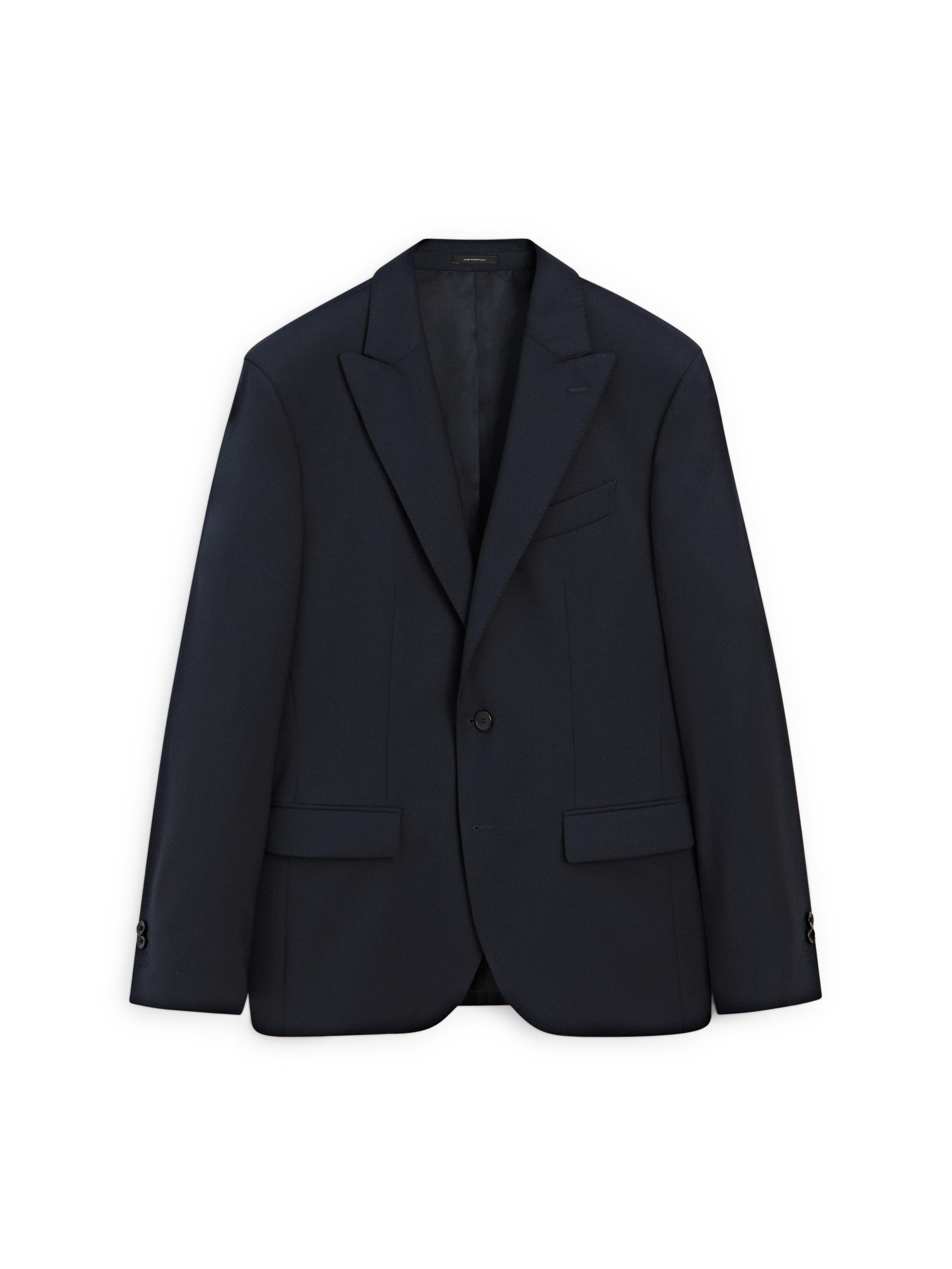Cool wool blend suit blazer — NAVY BLUE