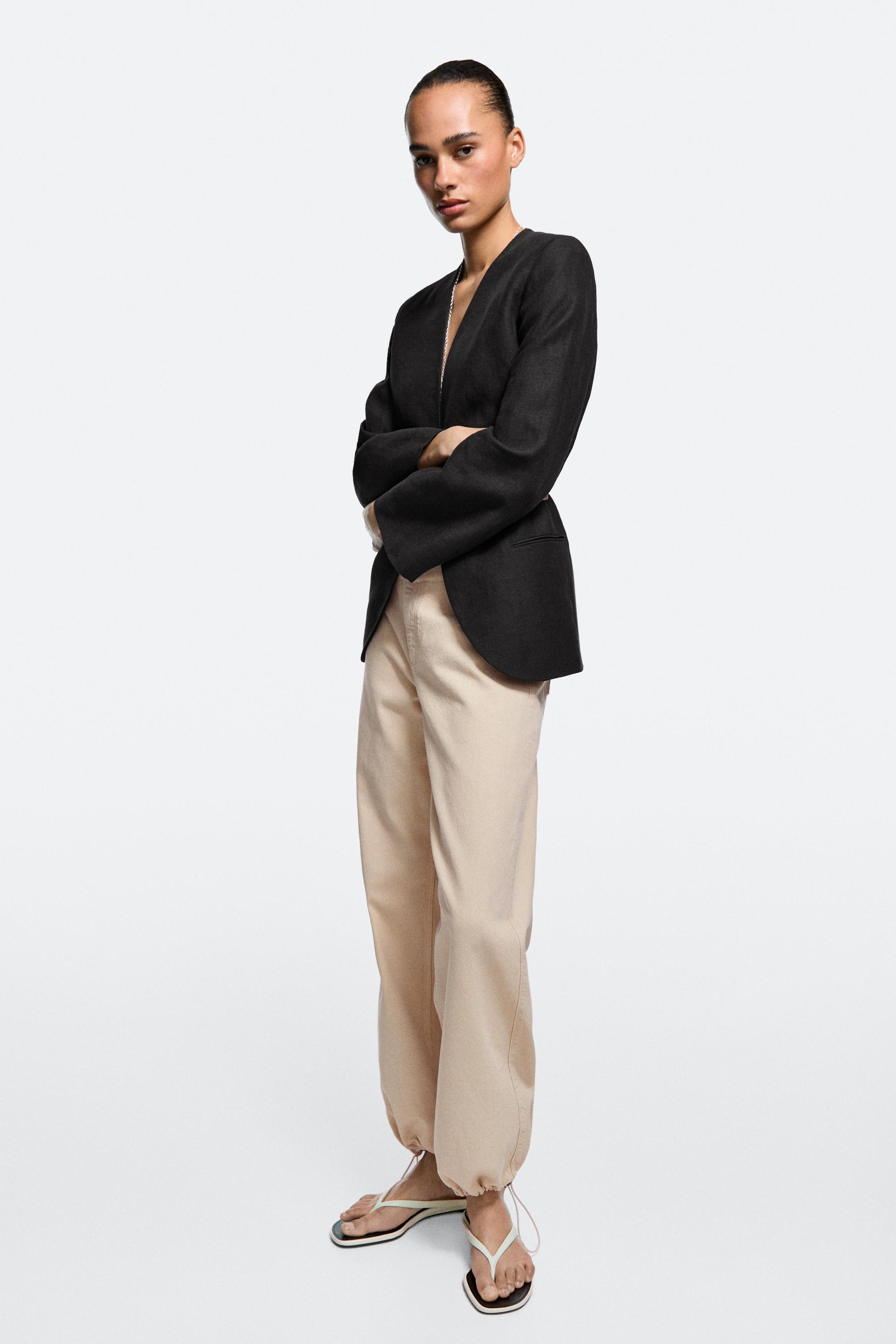 Relaxed fit parachute pants — BEIGE