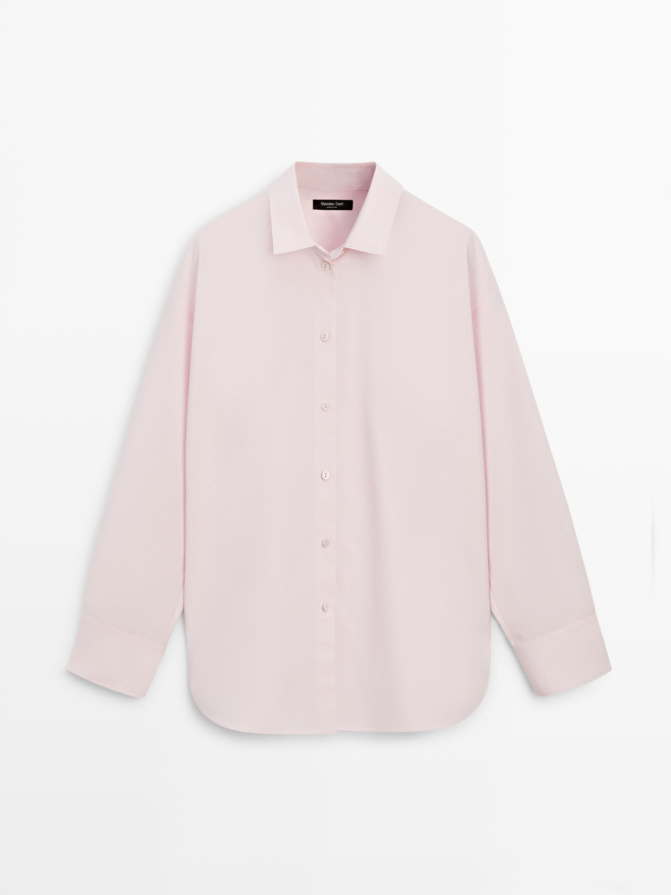 Poplin and cotton blend shirt
