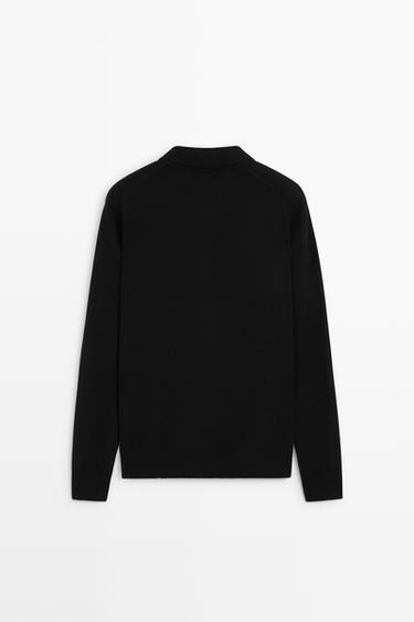 Wool blend polo sweater — BLACK 6