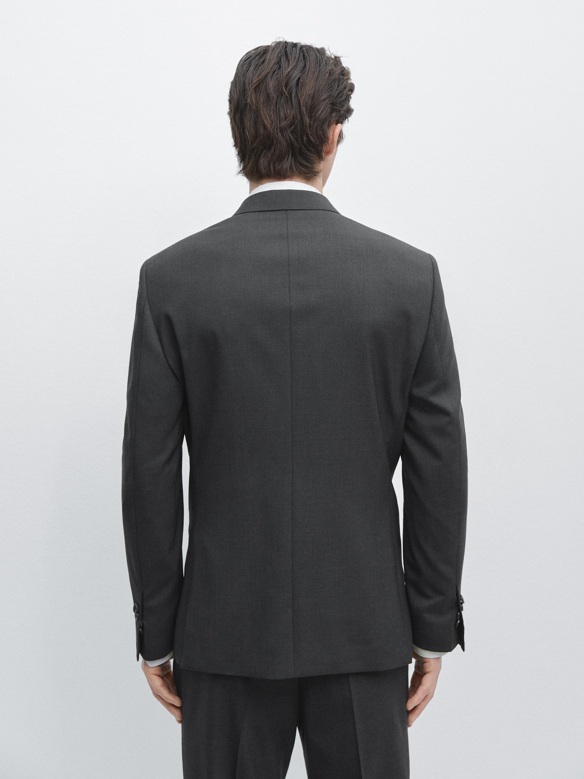 100% cool wool suit blazer — CHARCOAL
