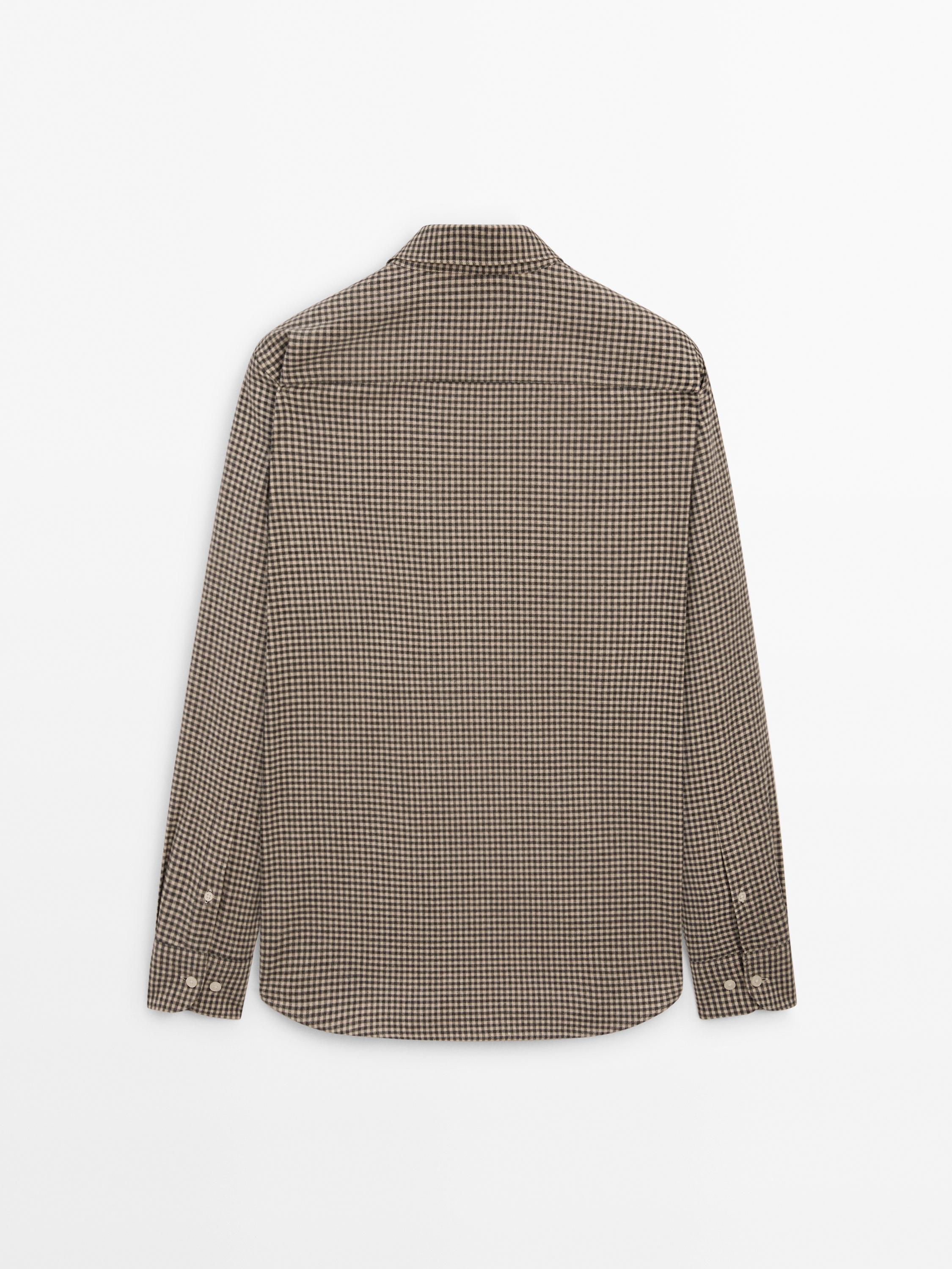 Regular fit twill cotton shirt