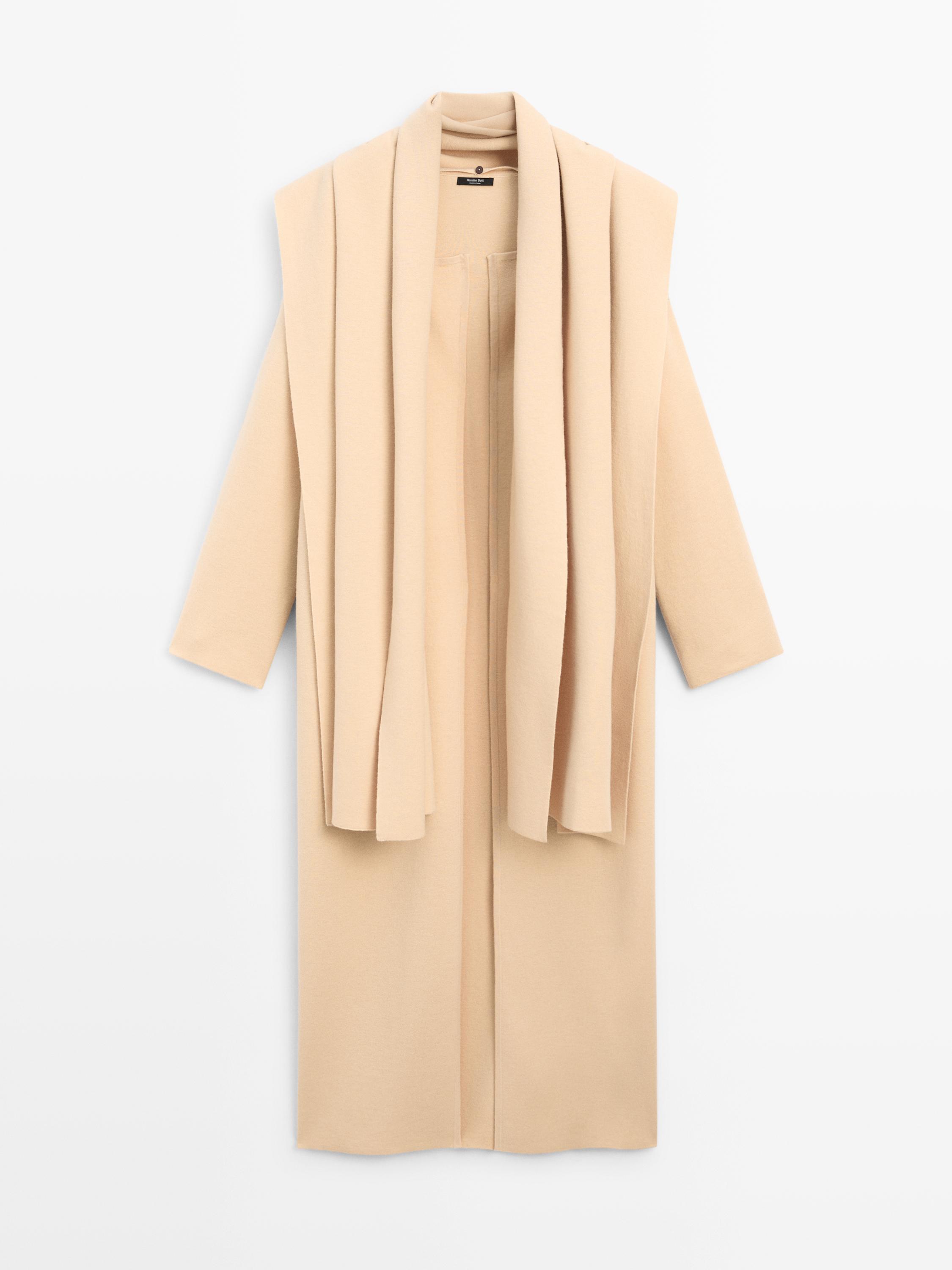 كارديغان طويل محاك بوشاح