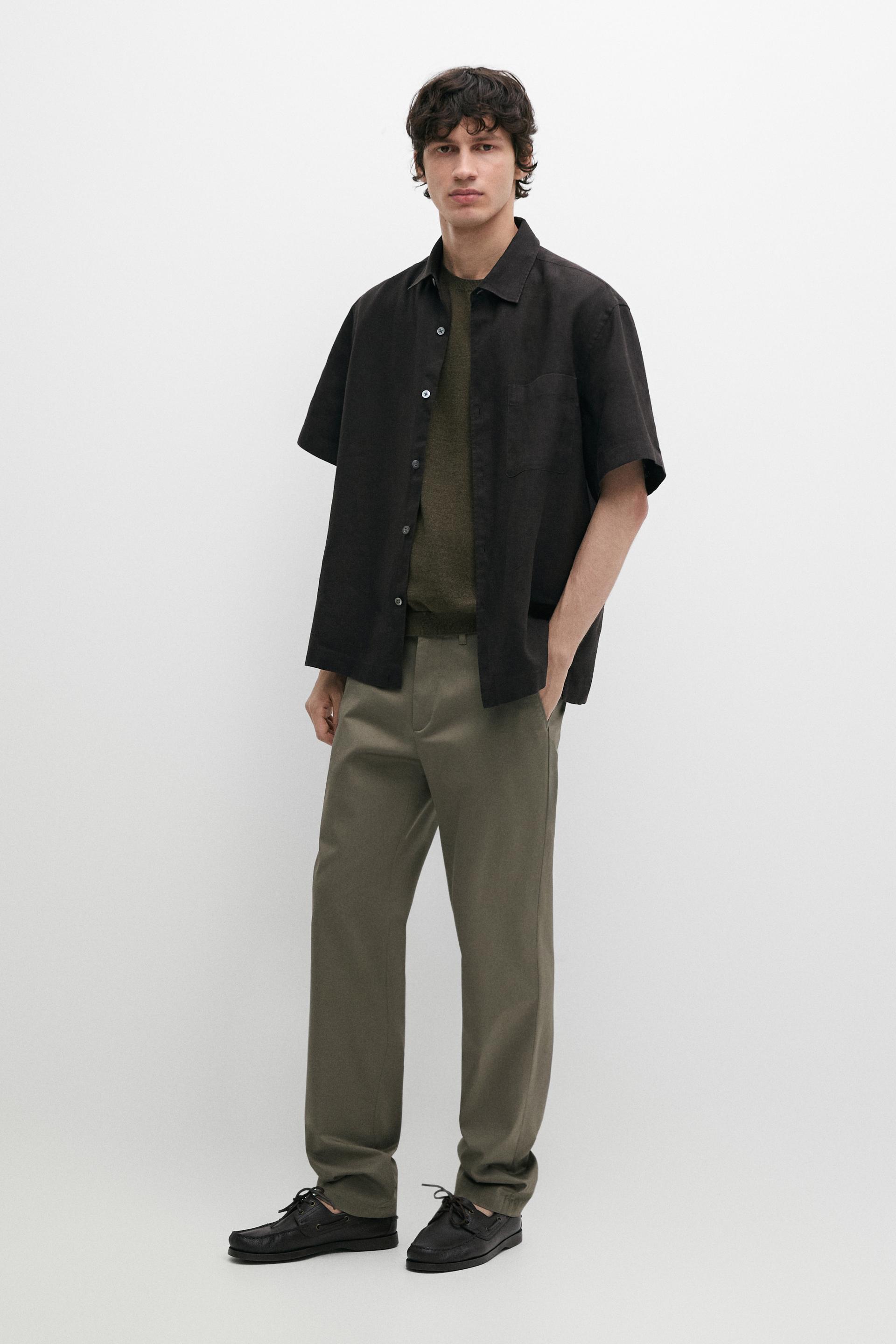 Pantaloni Slim Fit In Misto Cotone - Blu Marino - 44 - Massimo Dutti - Maschile