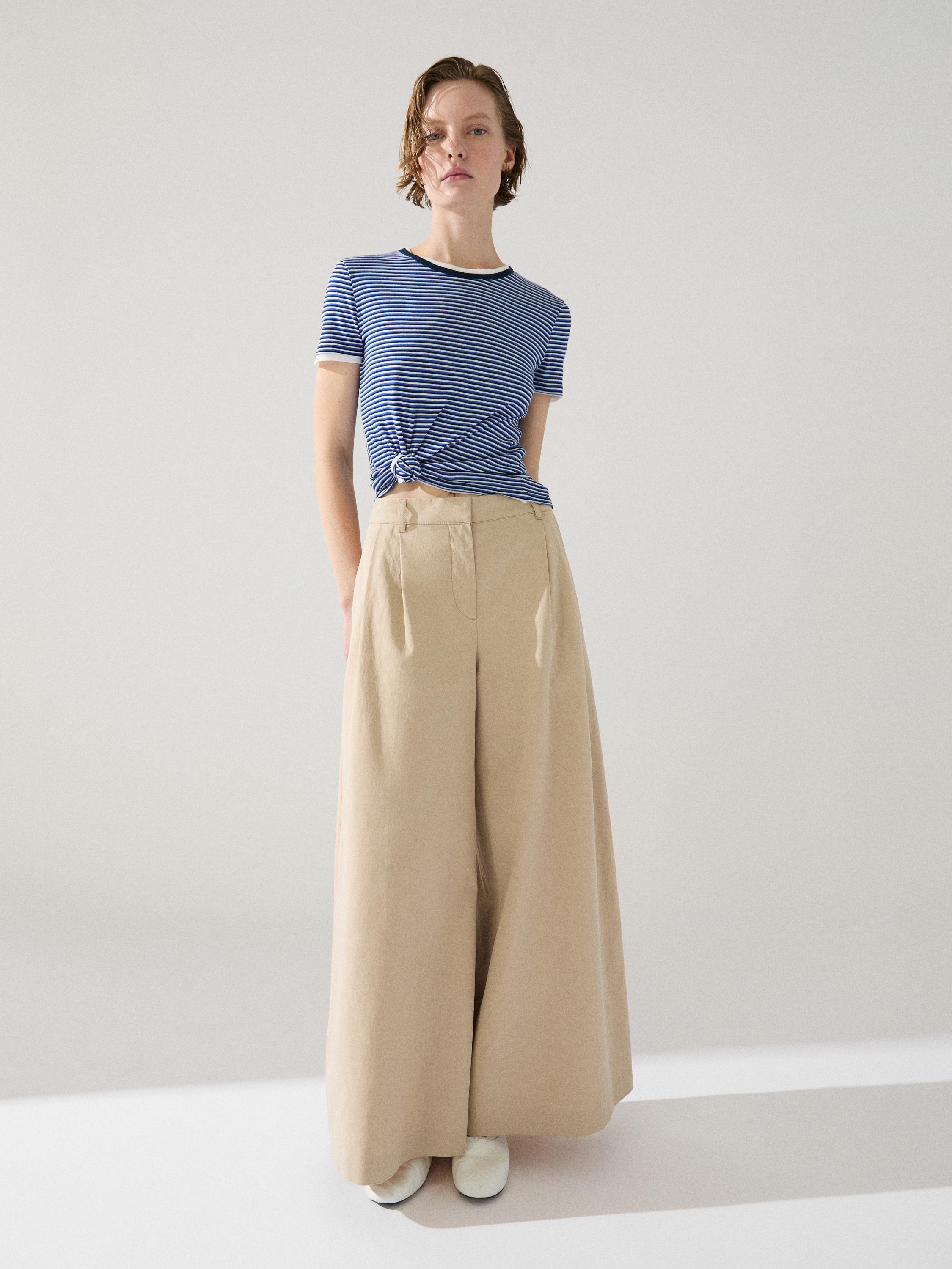 Flowy cropped pants — SAND