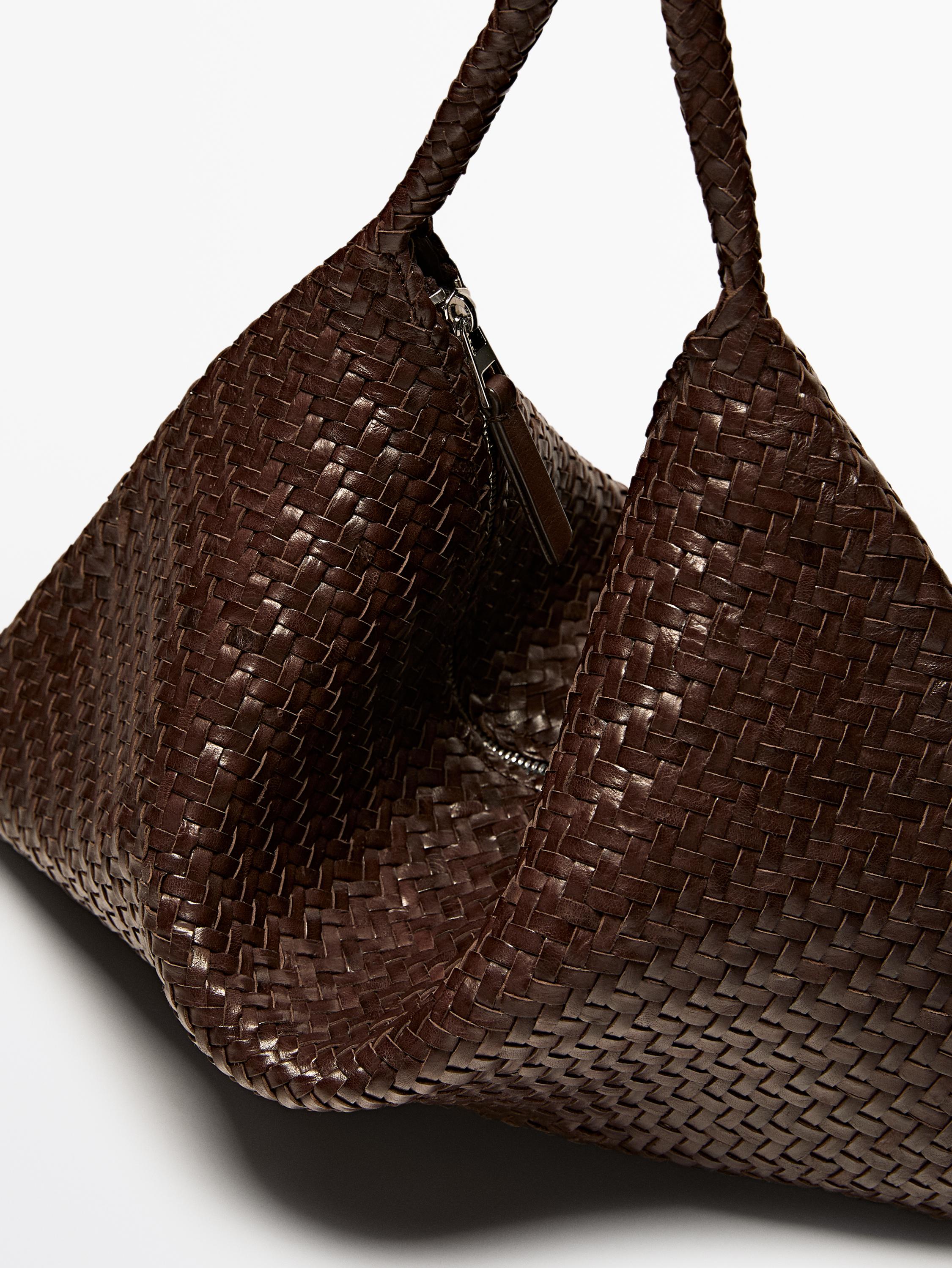 Braided nappa leather bag