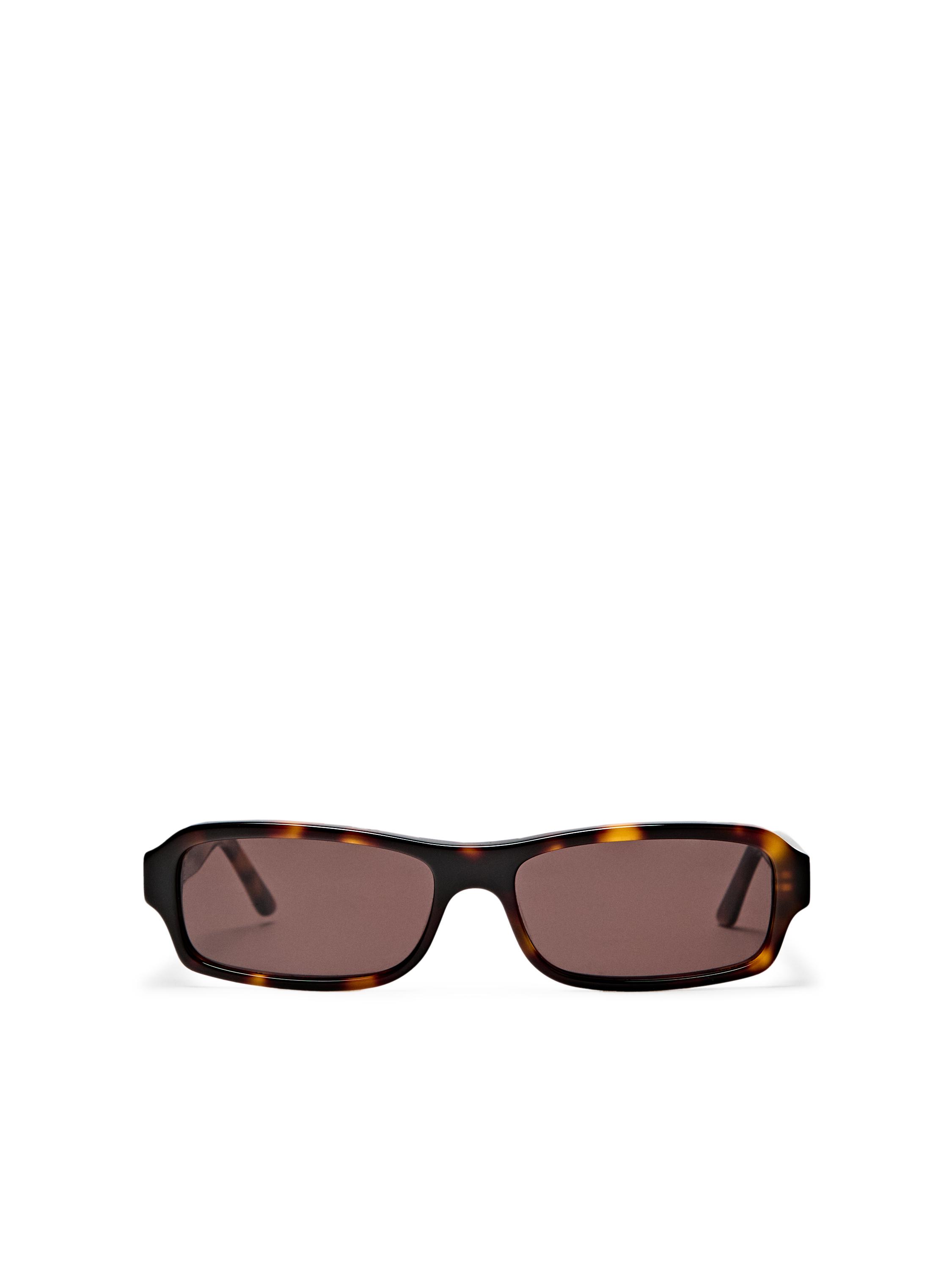 Rectangular tortoiseshell-effect sunglasses — BROWN