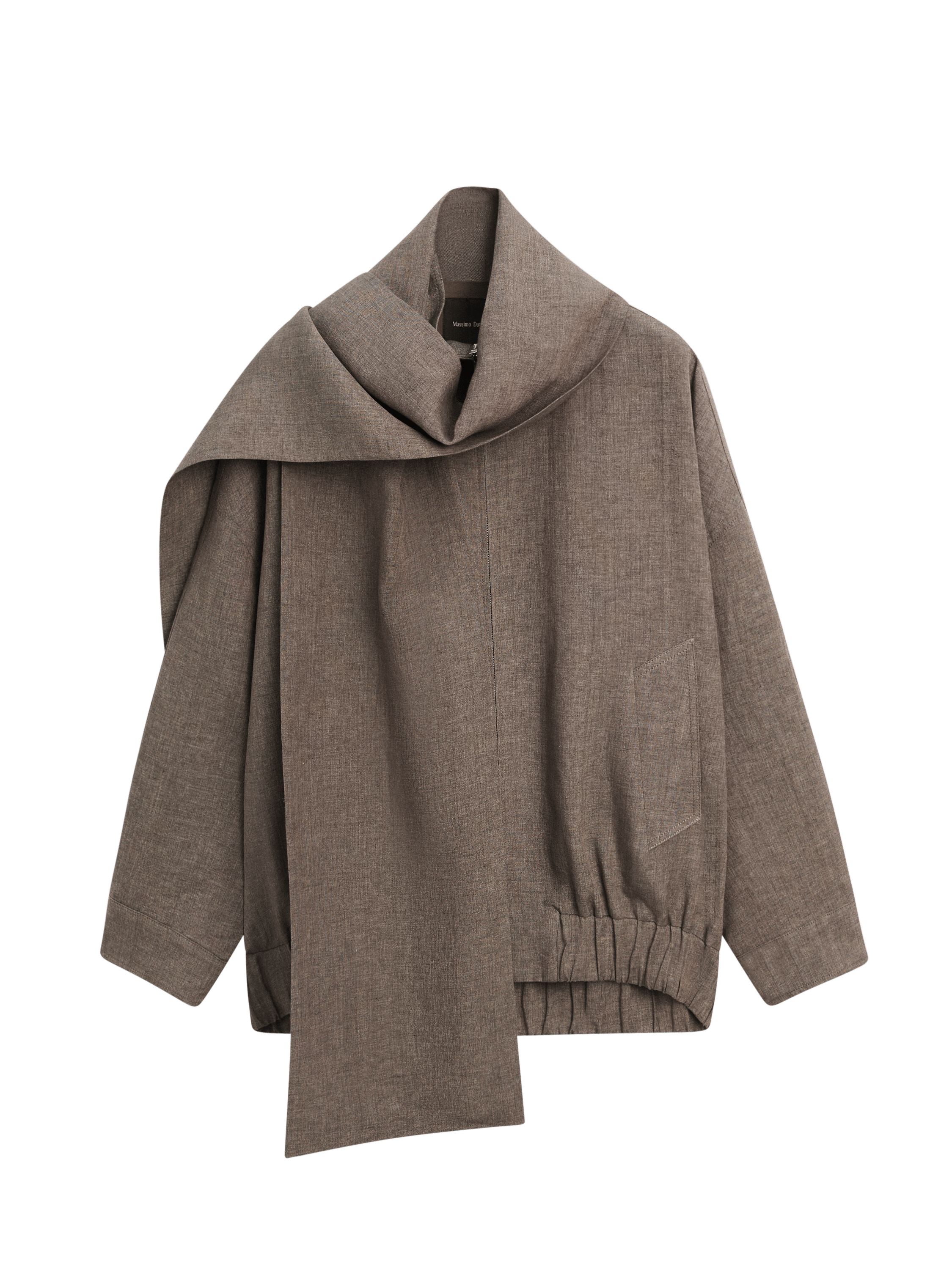 Linen melange bomber jacket with scarf — CAREY
