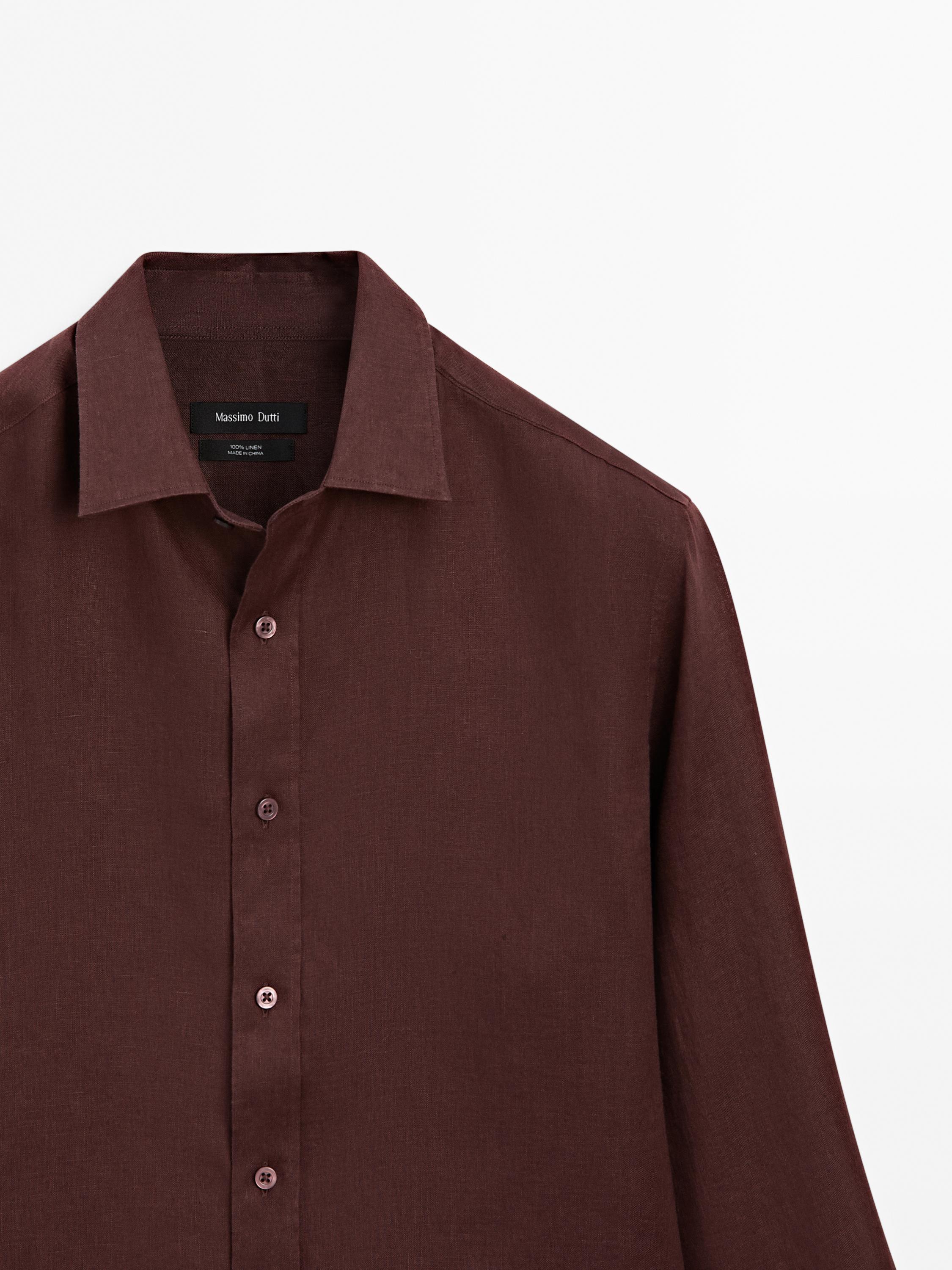 100% linen slim fit shirt