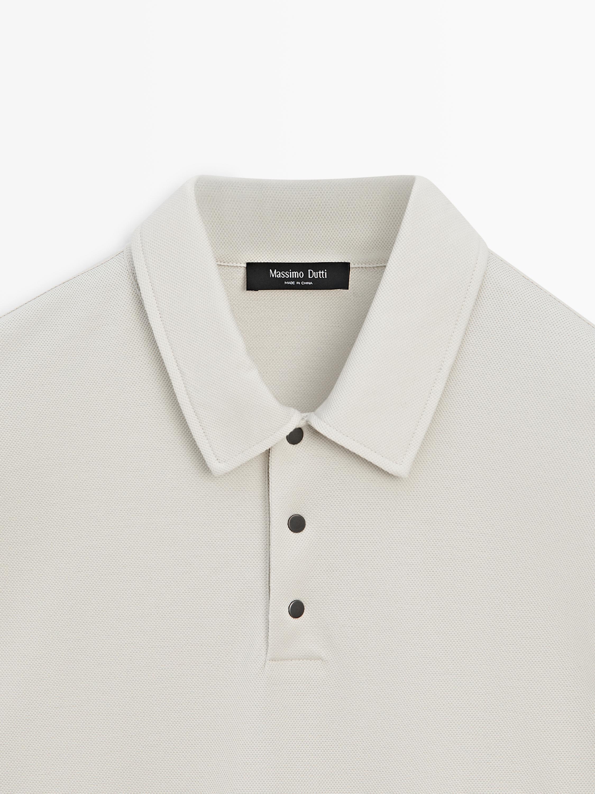 100% cotton short sleeve polo shirt — STONE
