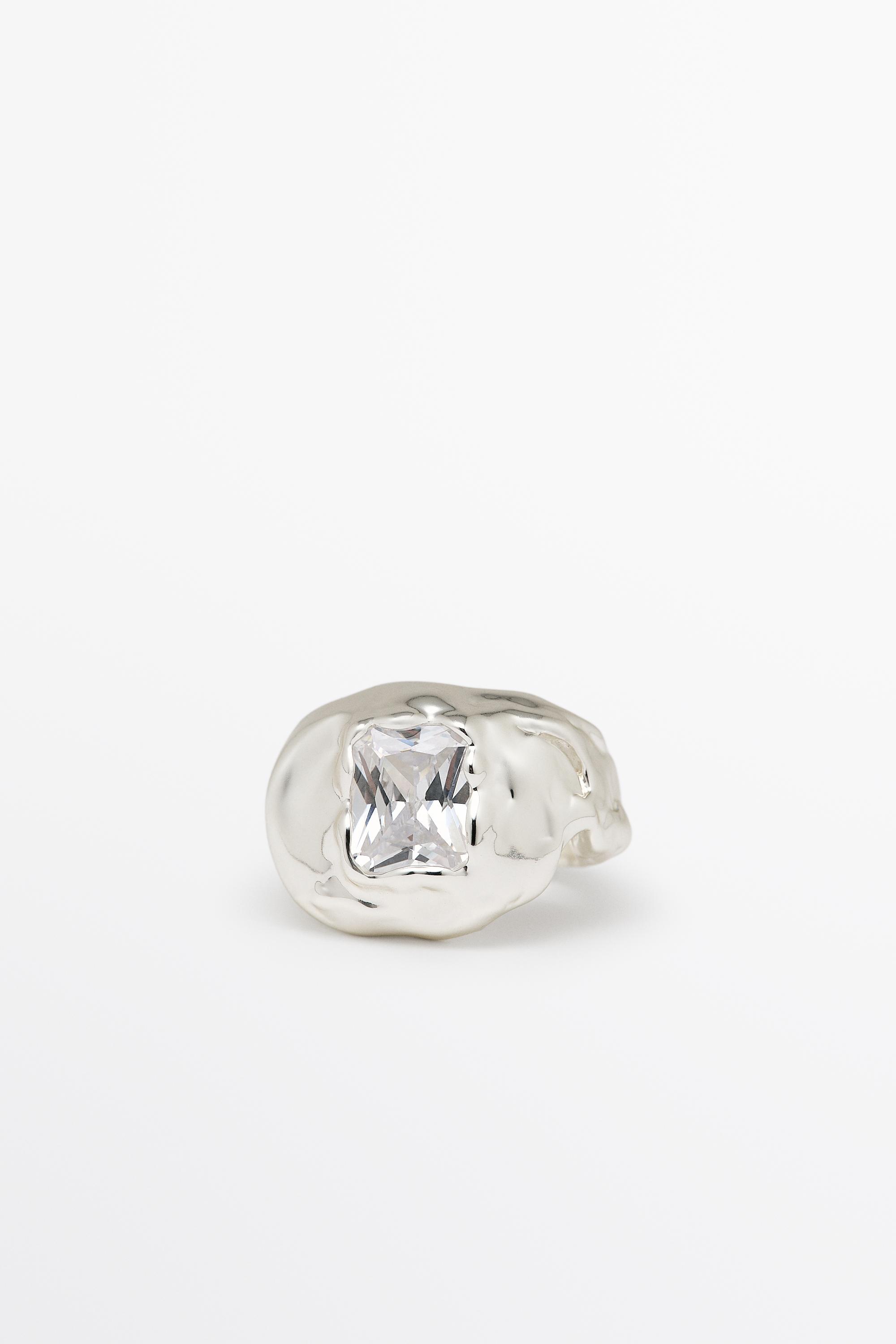 Melted effect shimmery ring — SILVER