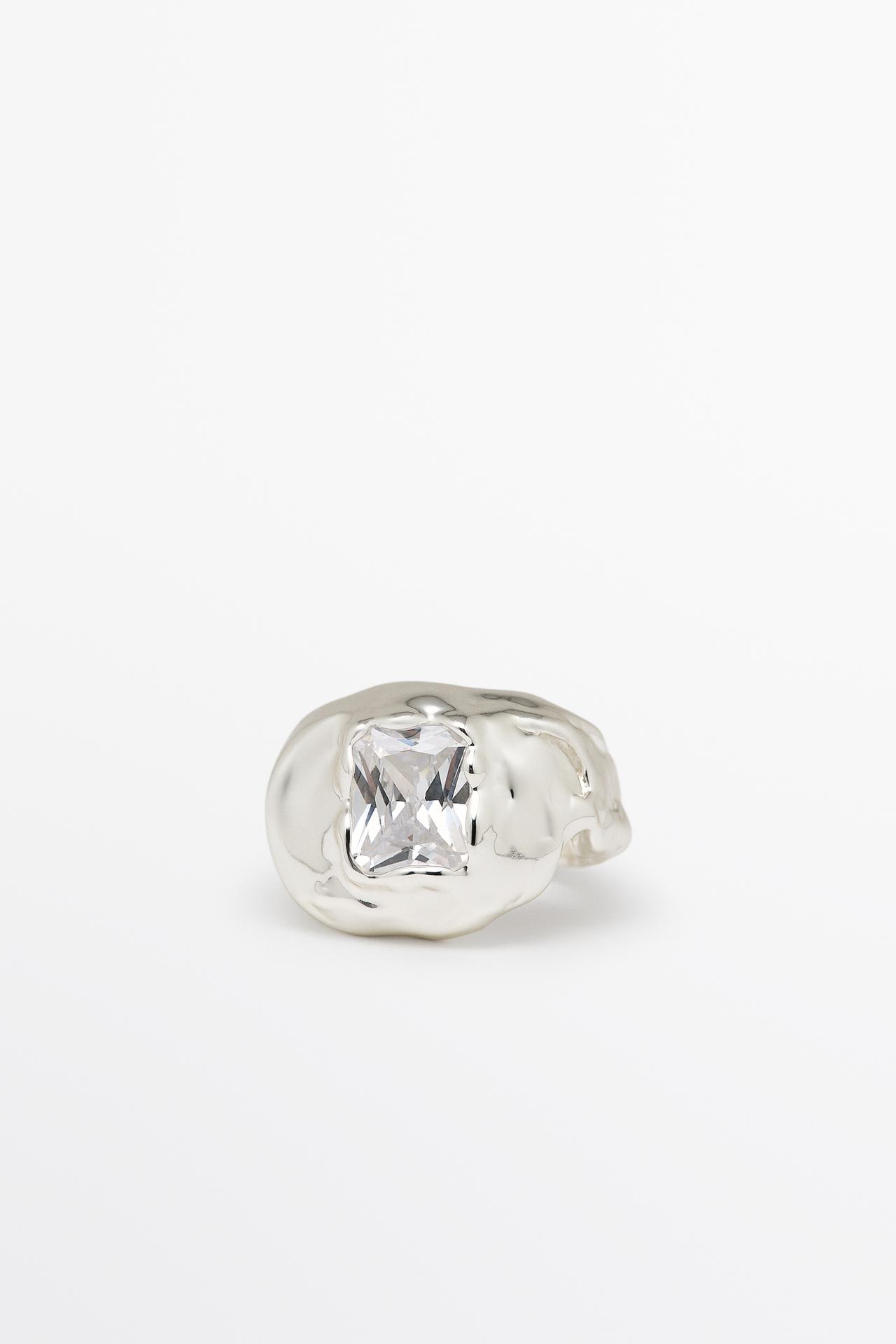 Melted effect shimmery ring — SILVER
