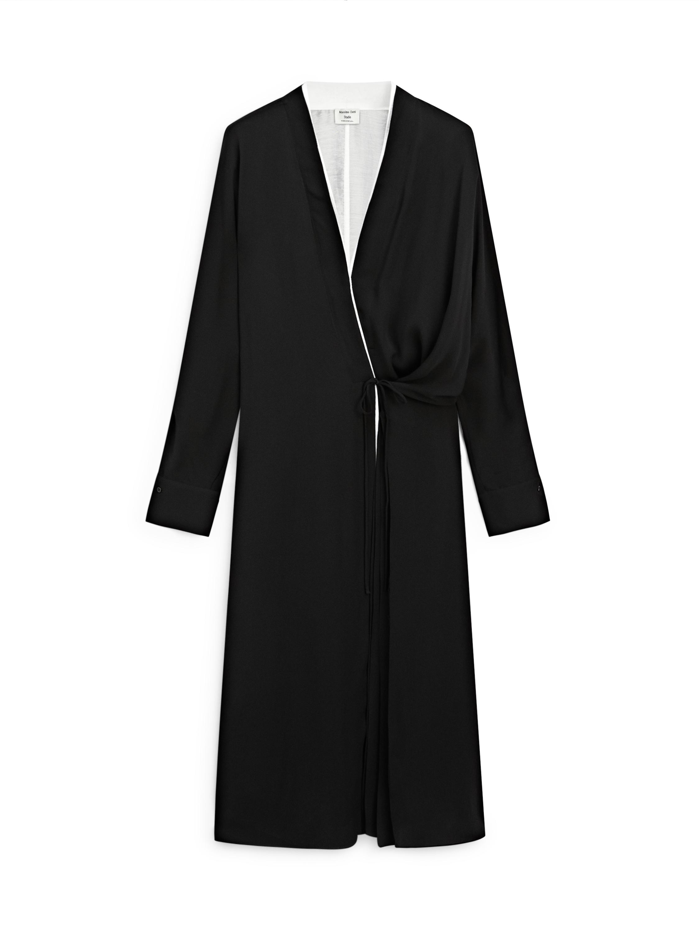 open lace back dress Poplin Pleated Dress, Black – Kick Pleat main image 1