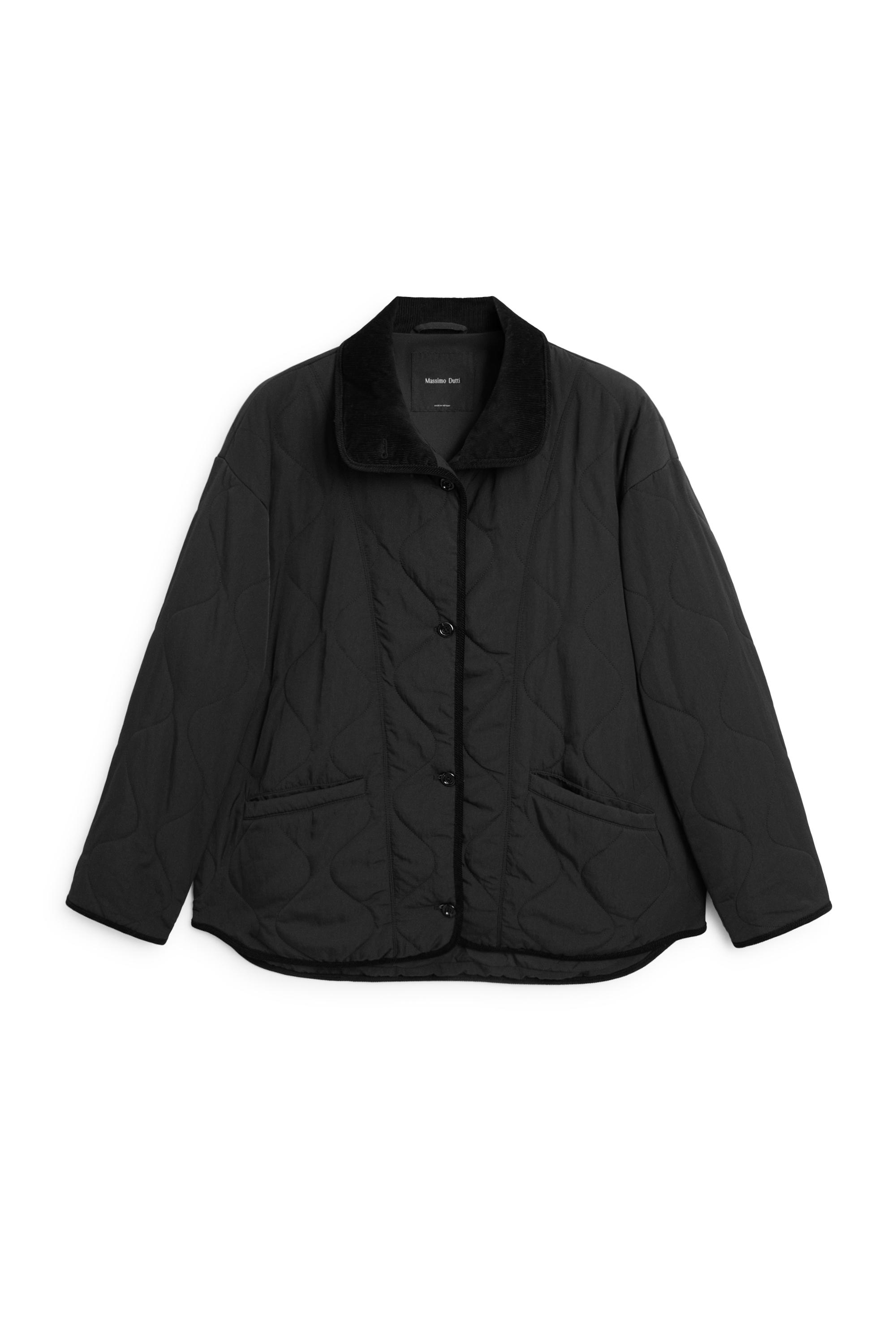 Jacket with wavy stitching detail — BLACK