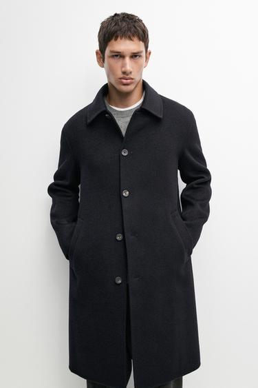 Long double-faced wool blend coat — DEEP BLUE 3