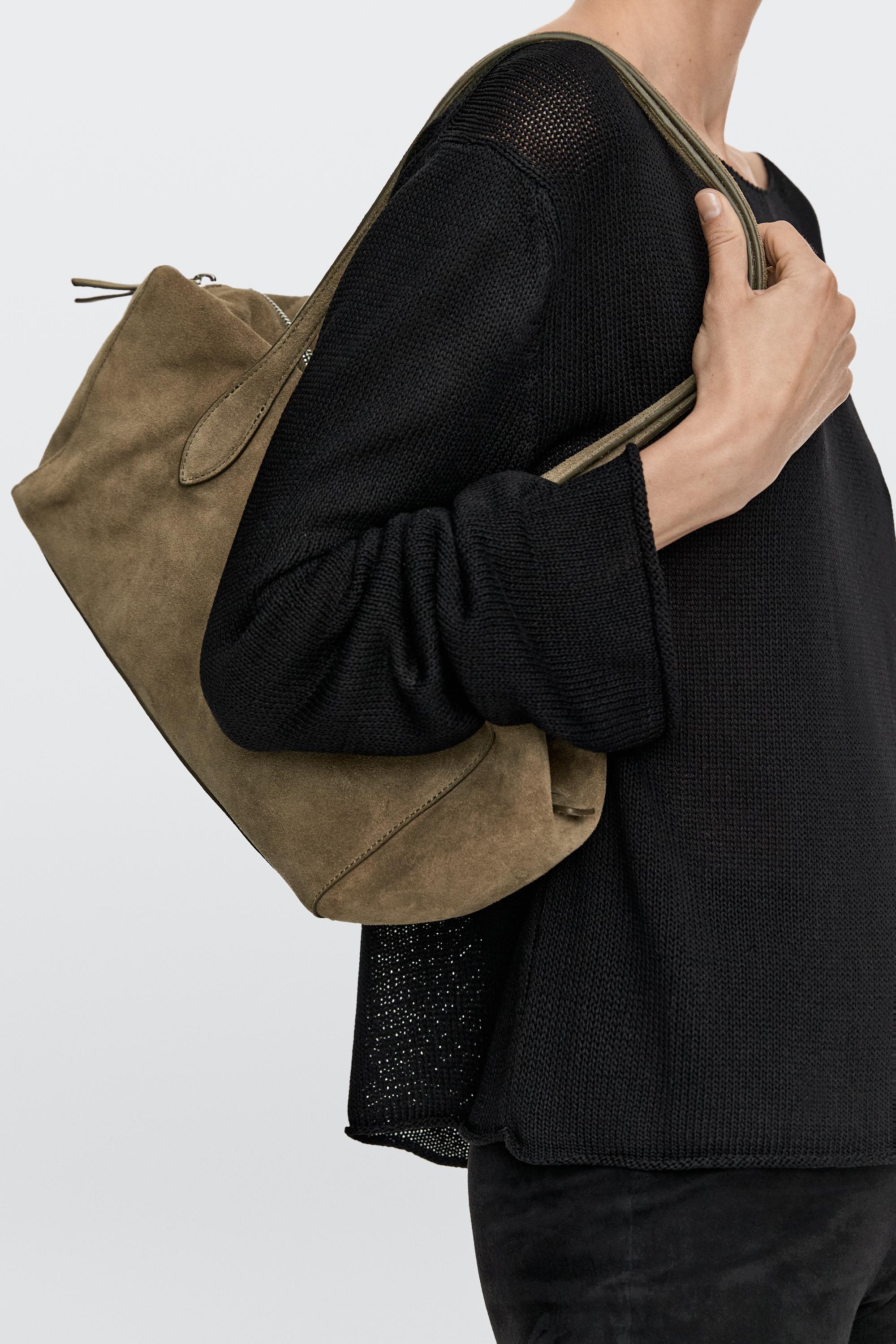 Splitsuède leren west satchel tas