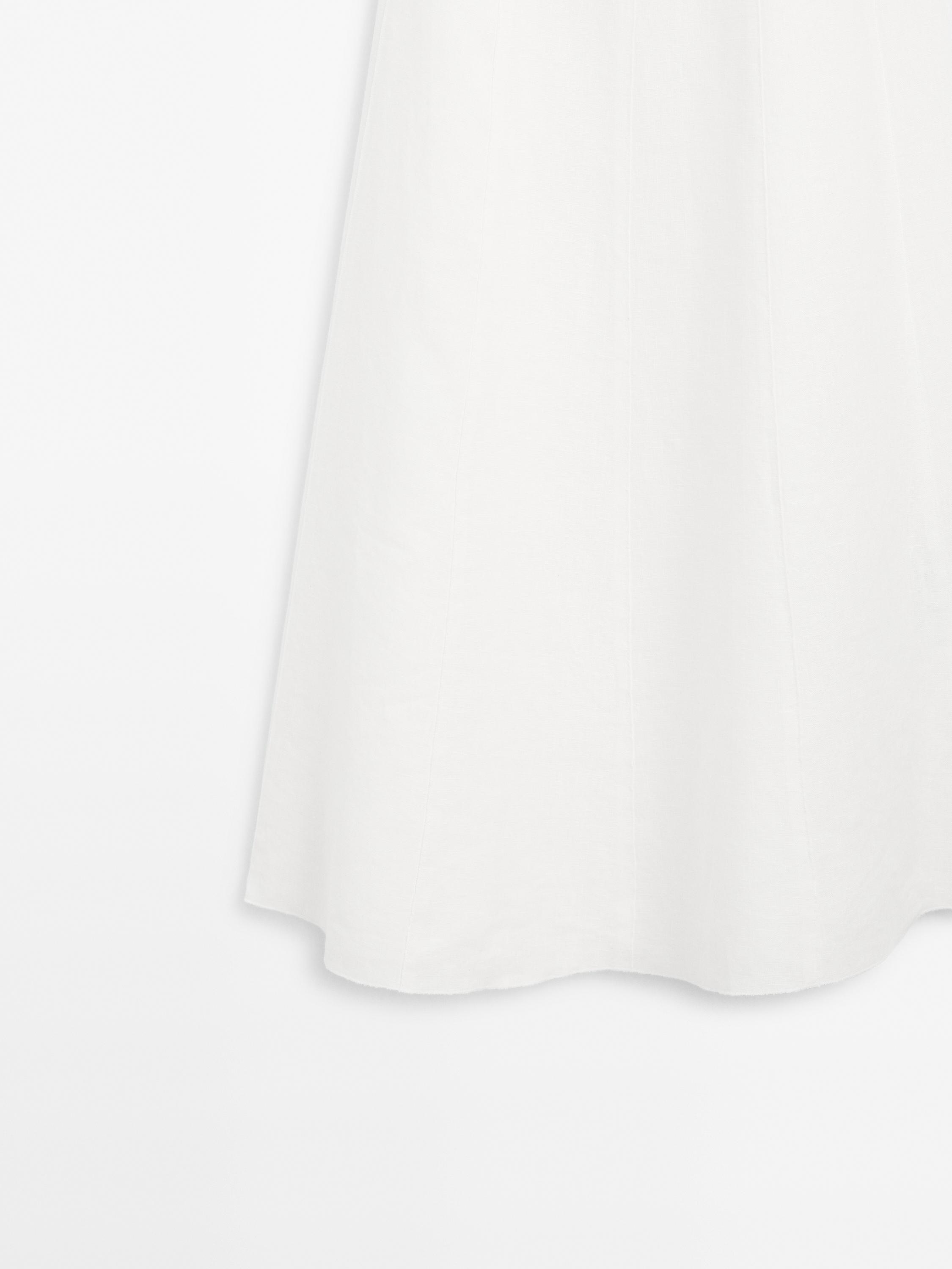 100% linen midi dress with seams