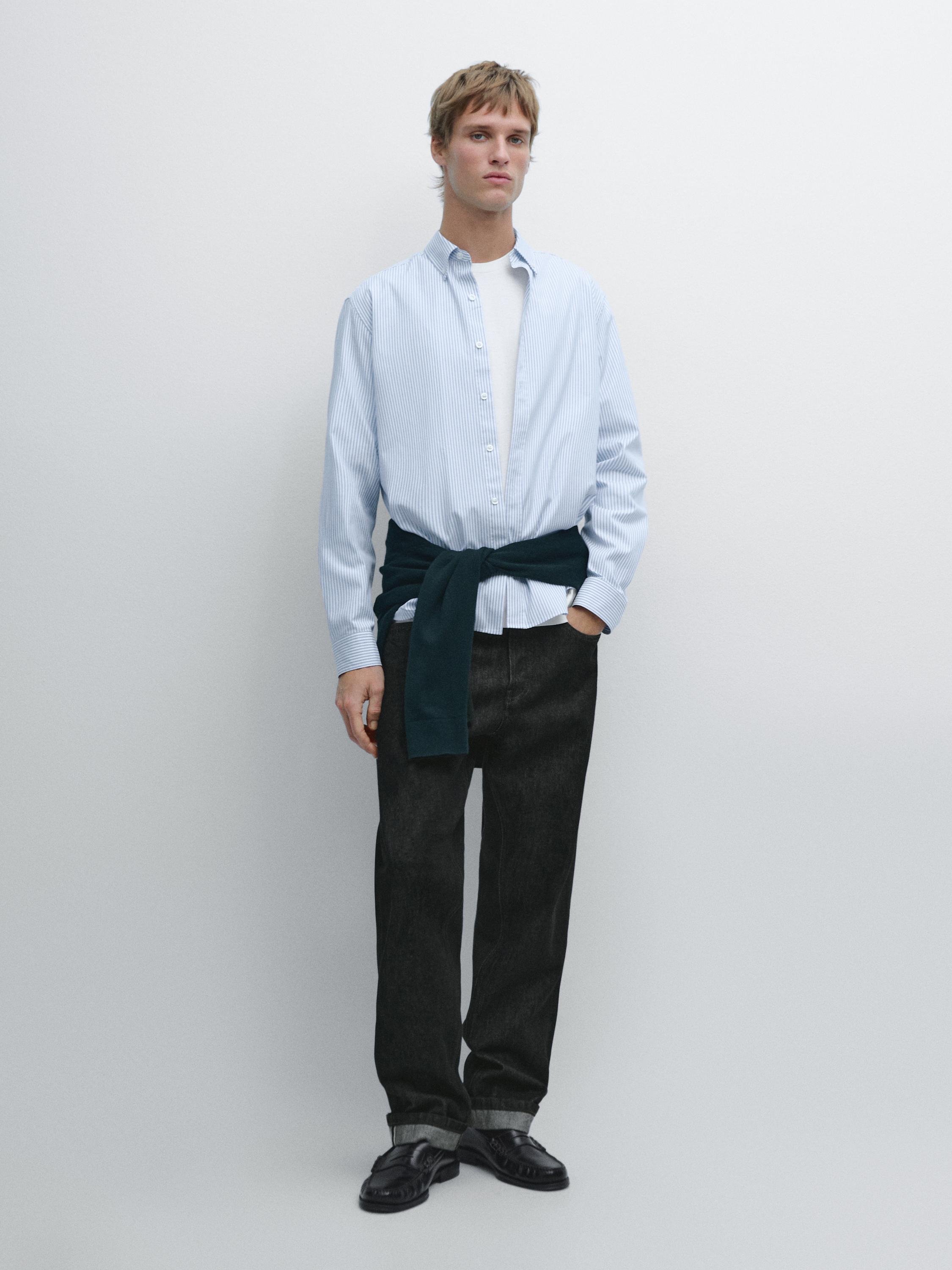 100% cotton regular fit Oxford shirt