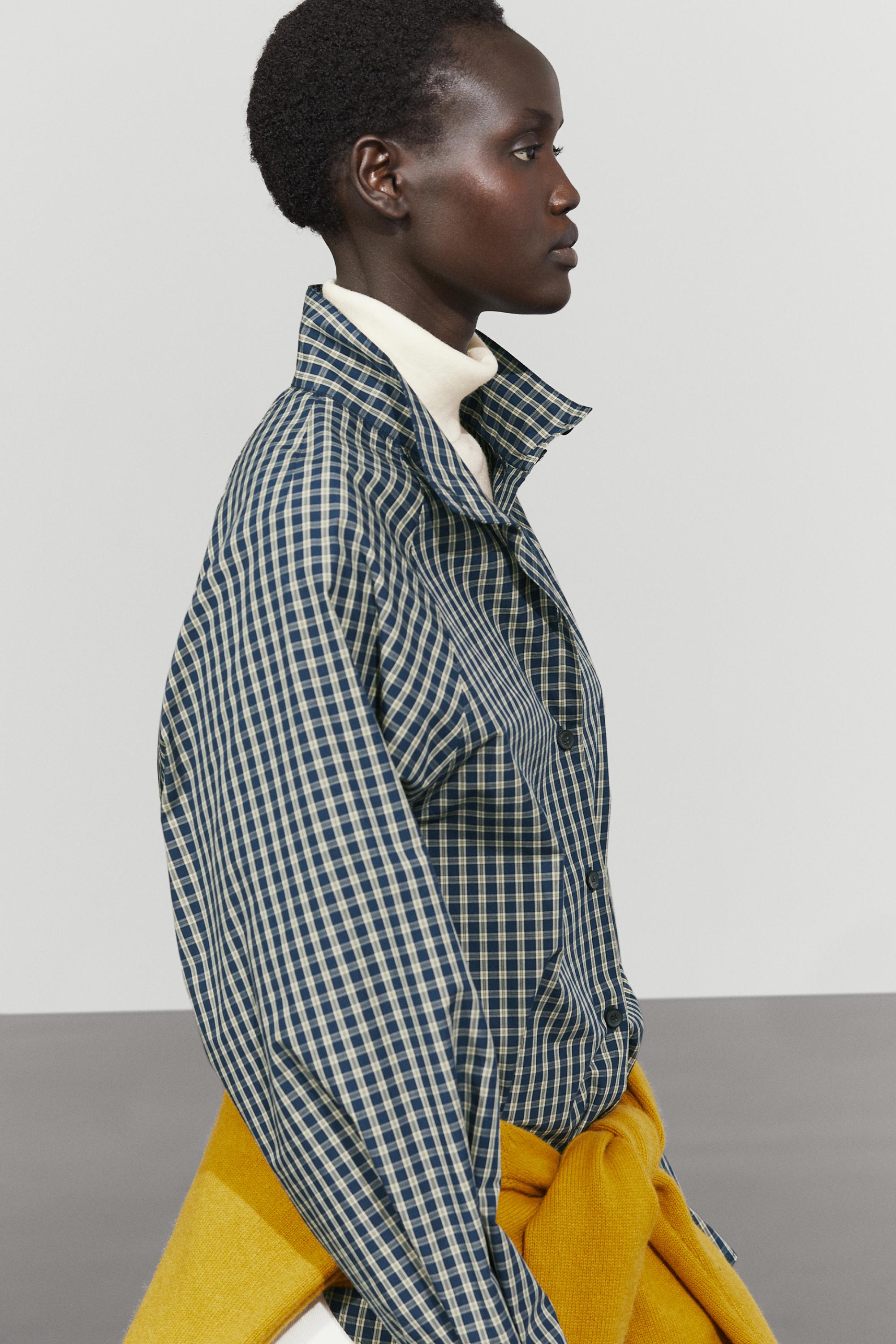 100% cotton check shirt — BLUE
