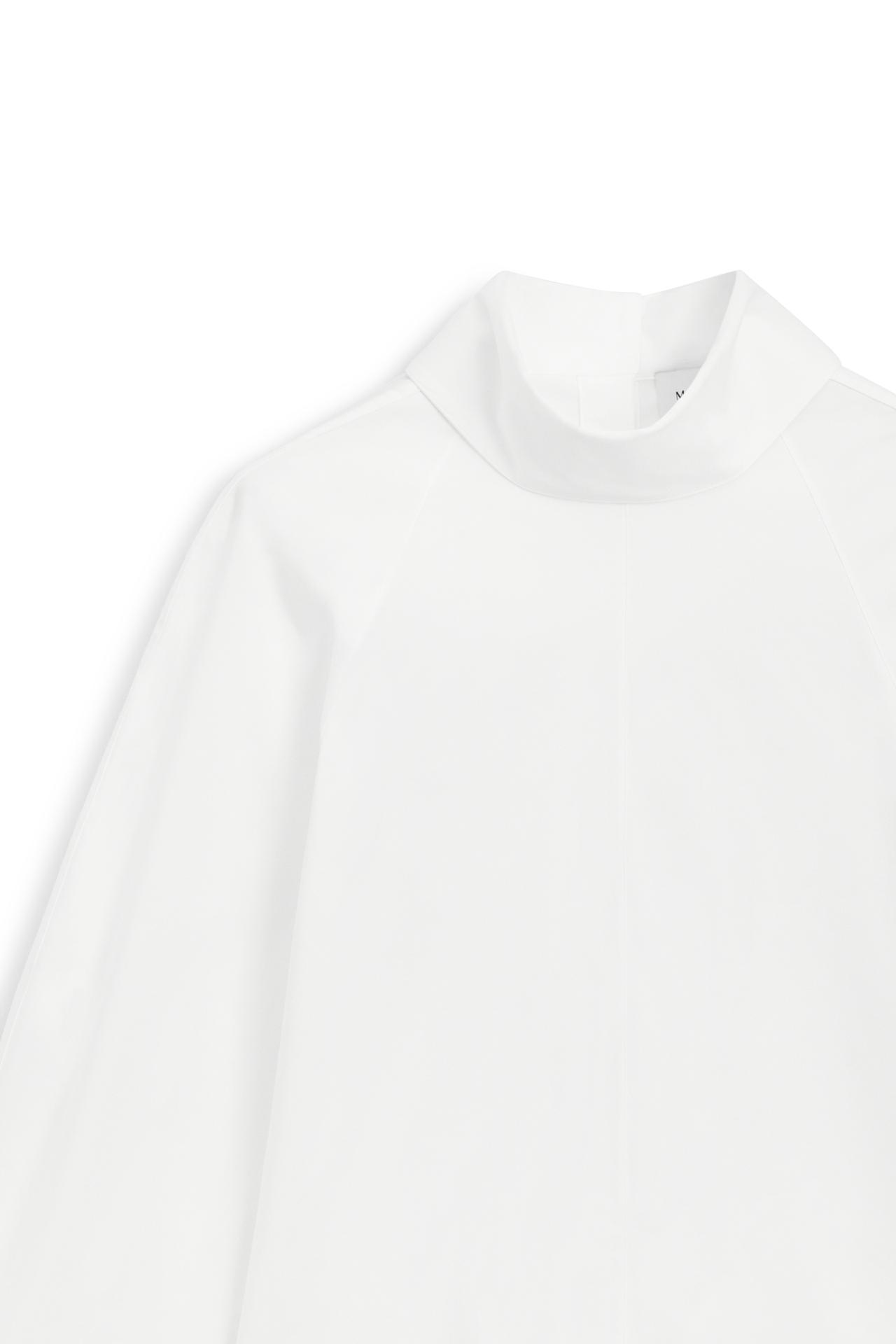 Oversize poplin high-neck shirt - LIMITED EDITION — WHITE