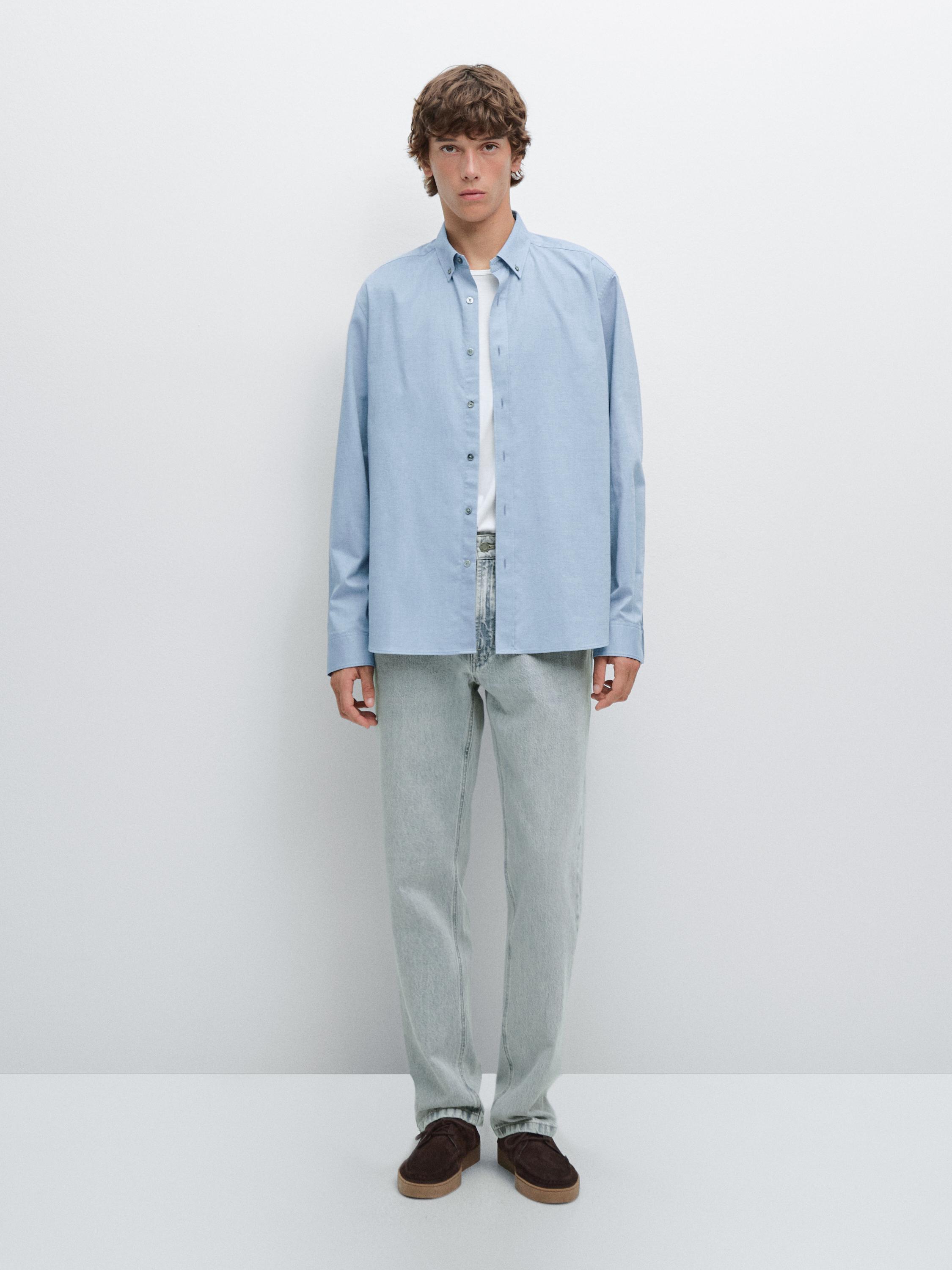 Soft regular fit melange shirt