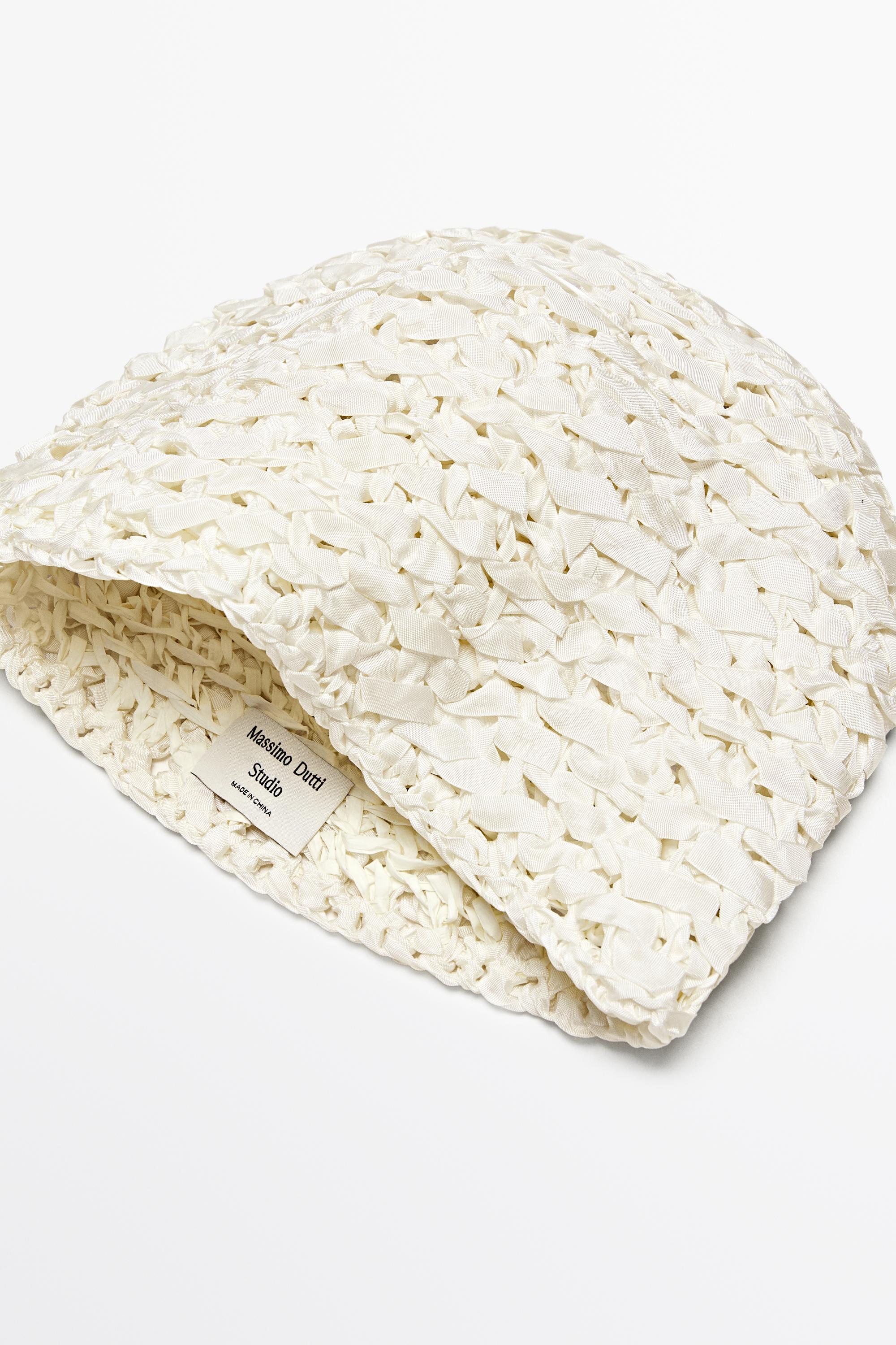 Textured Ribbon Beanie - STUDIO — Off white