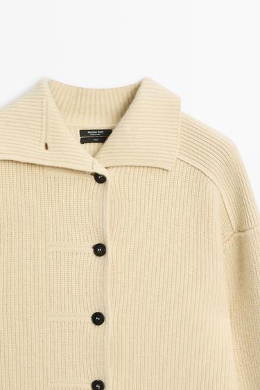 100% wool buttoned knit cardigan — Vanilla 9