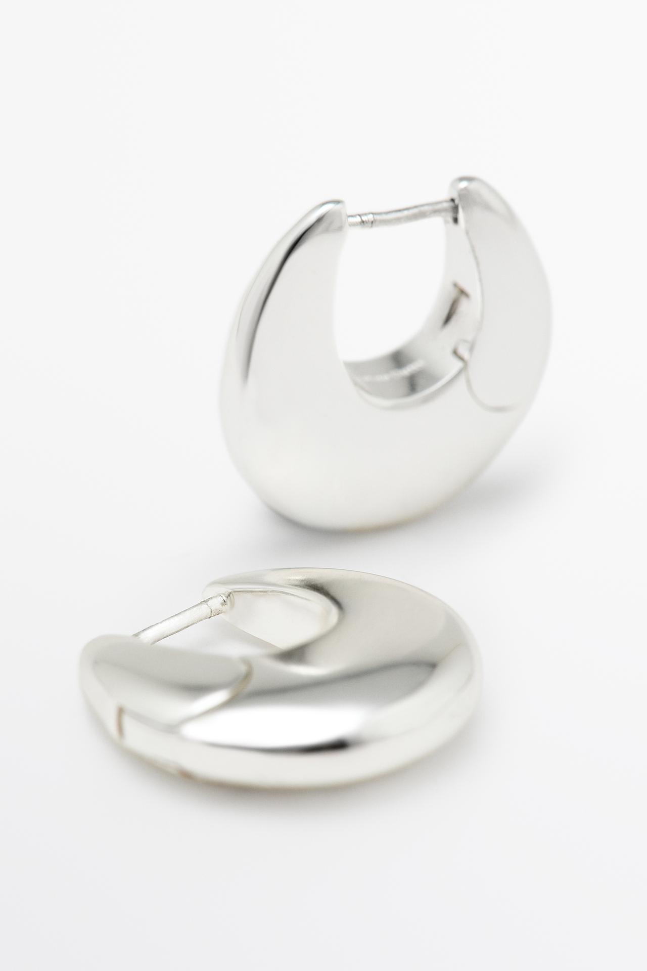 XS oval hoop earrings — SILVER