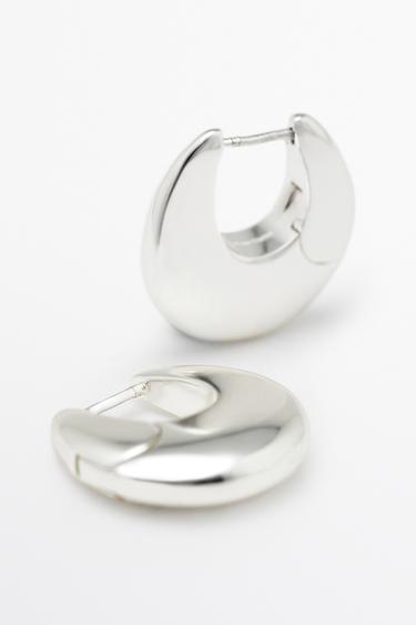 XS oval hoop earrings — SILVER 3