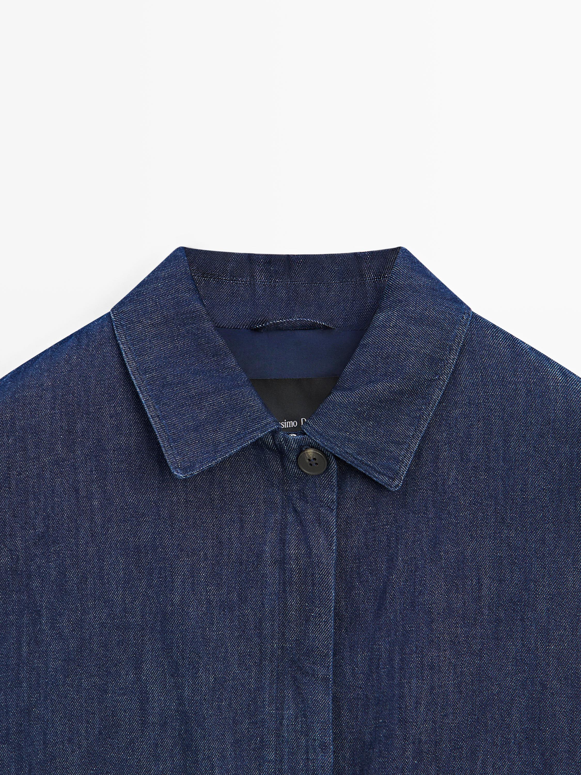 Jeans-Bomberjacke aus Baumwollmischgewebe