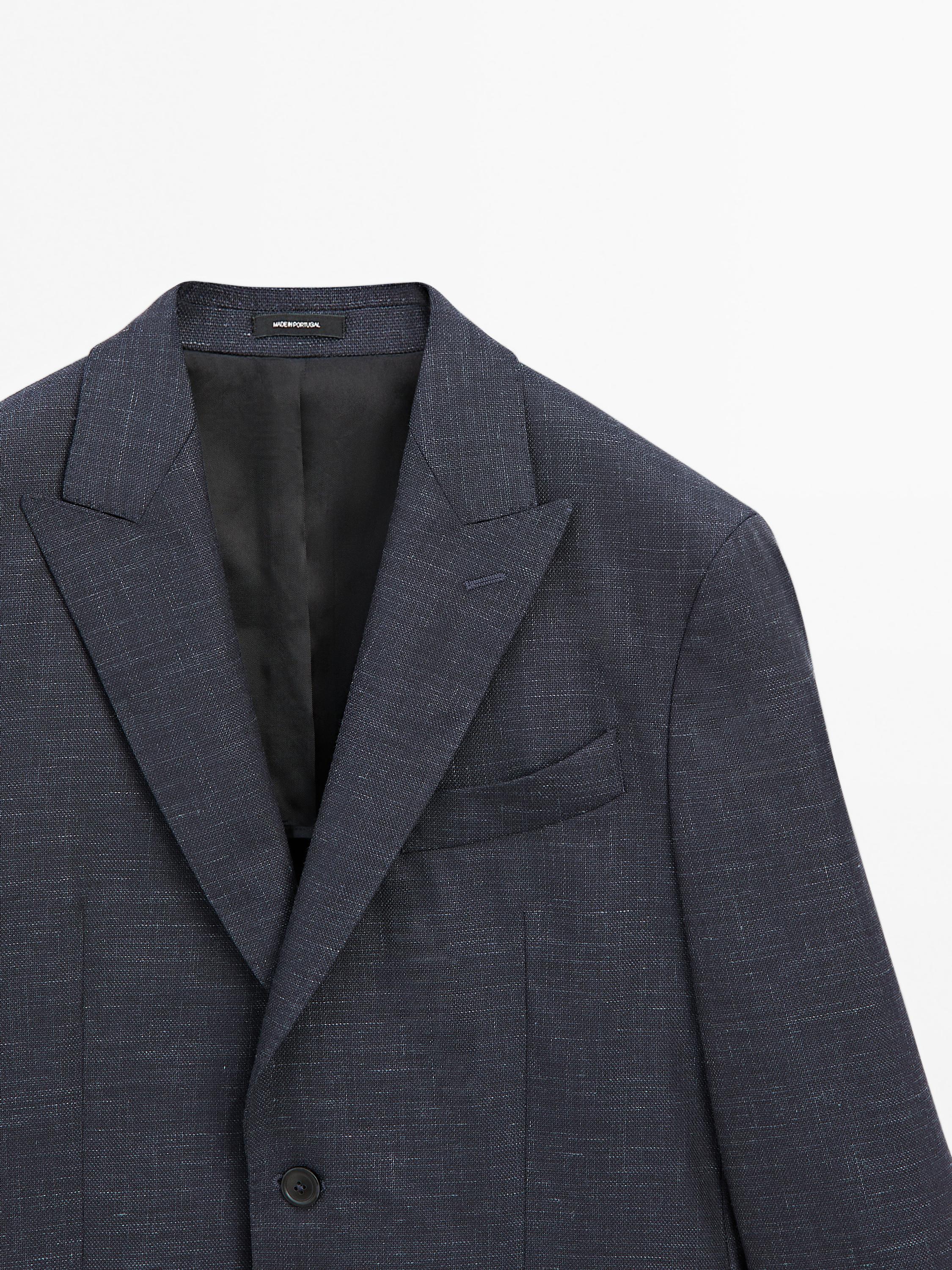 Wool blend smart blazer