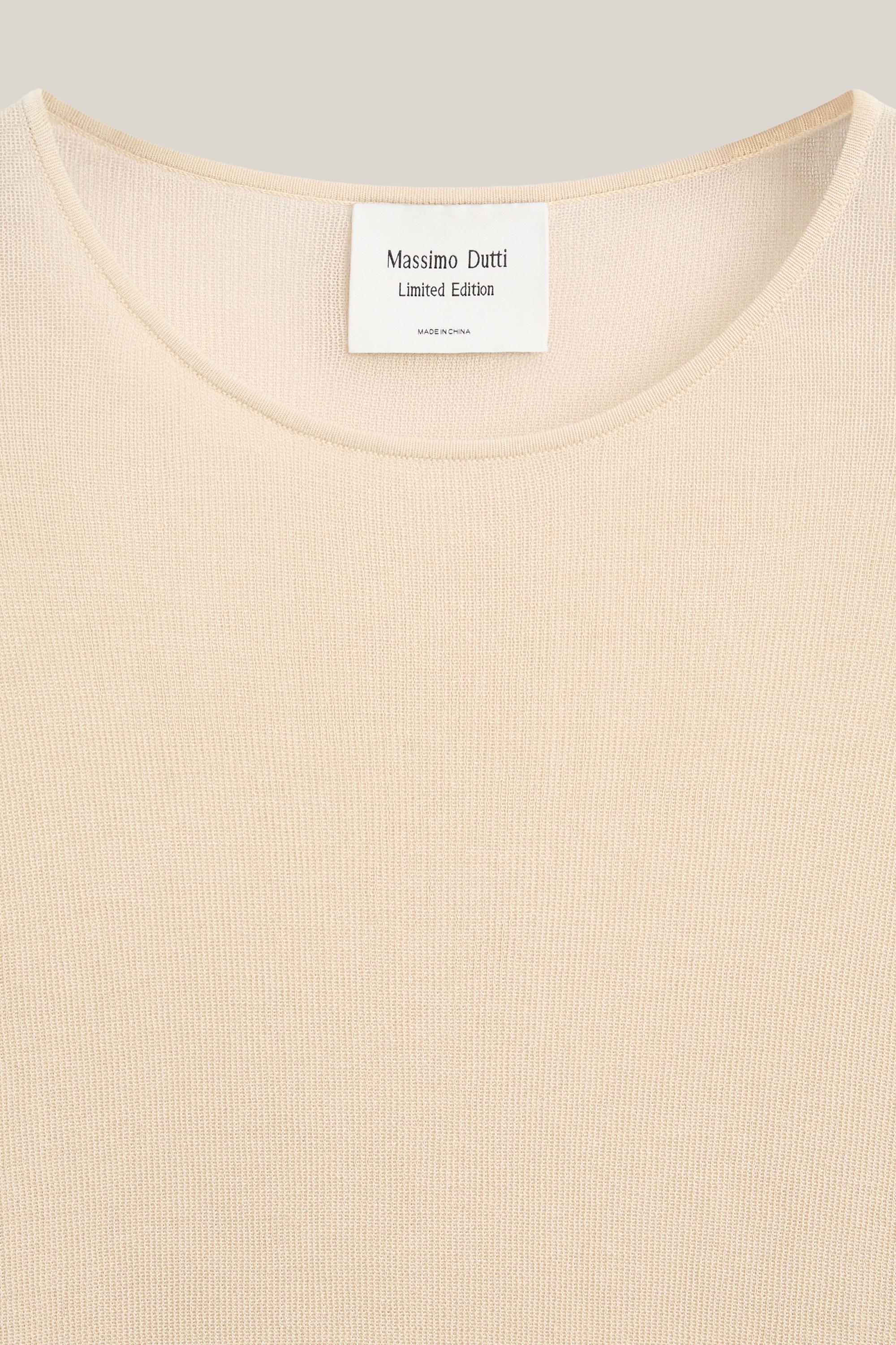 Transparent silk blend top with long sleeves - LIMITED EDITION — SAND