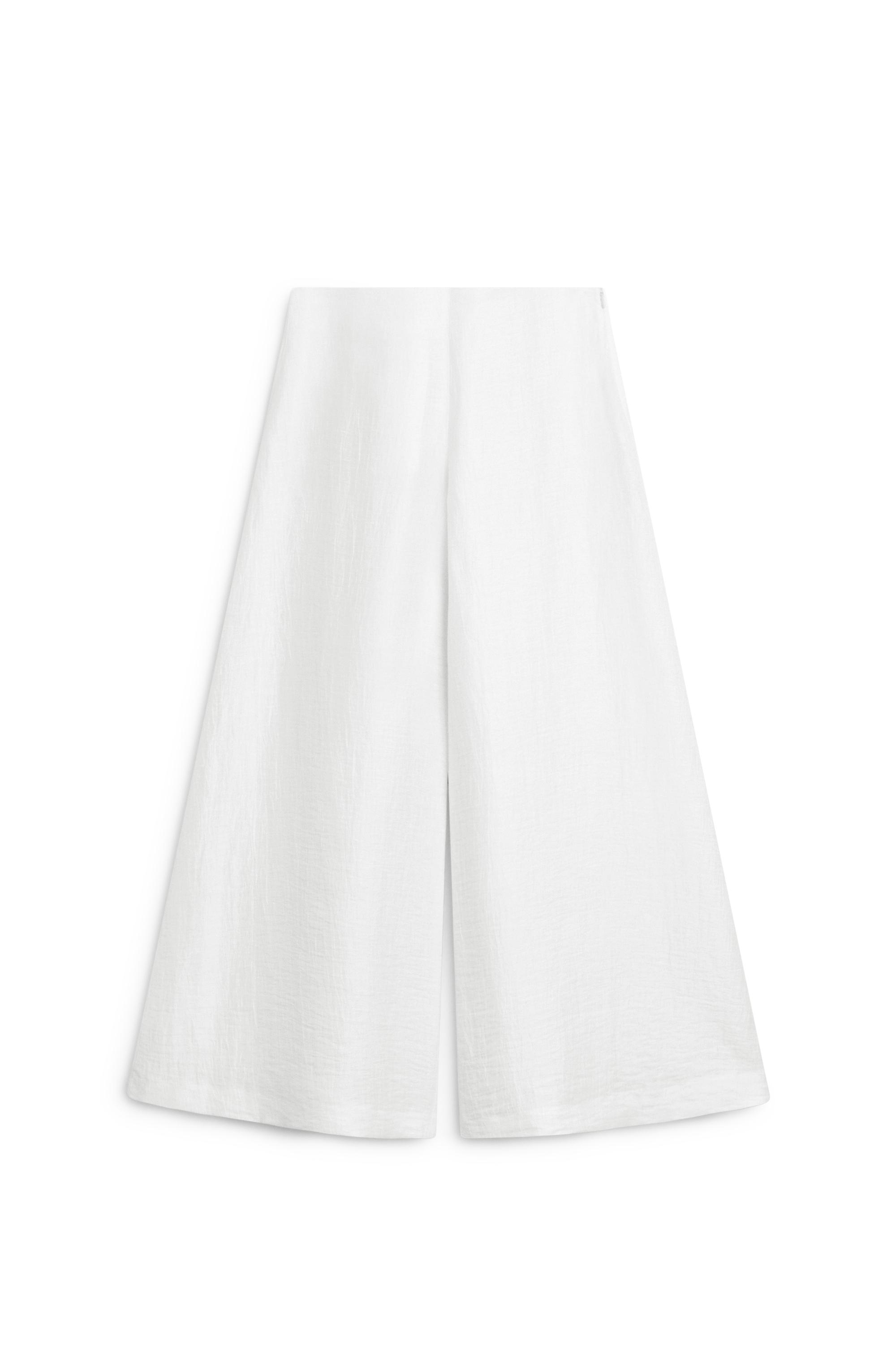 Linen blend palazzo trousers — Off white