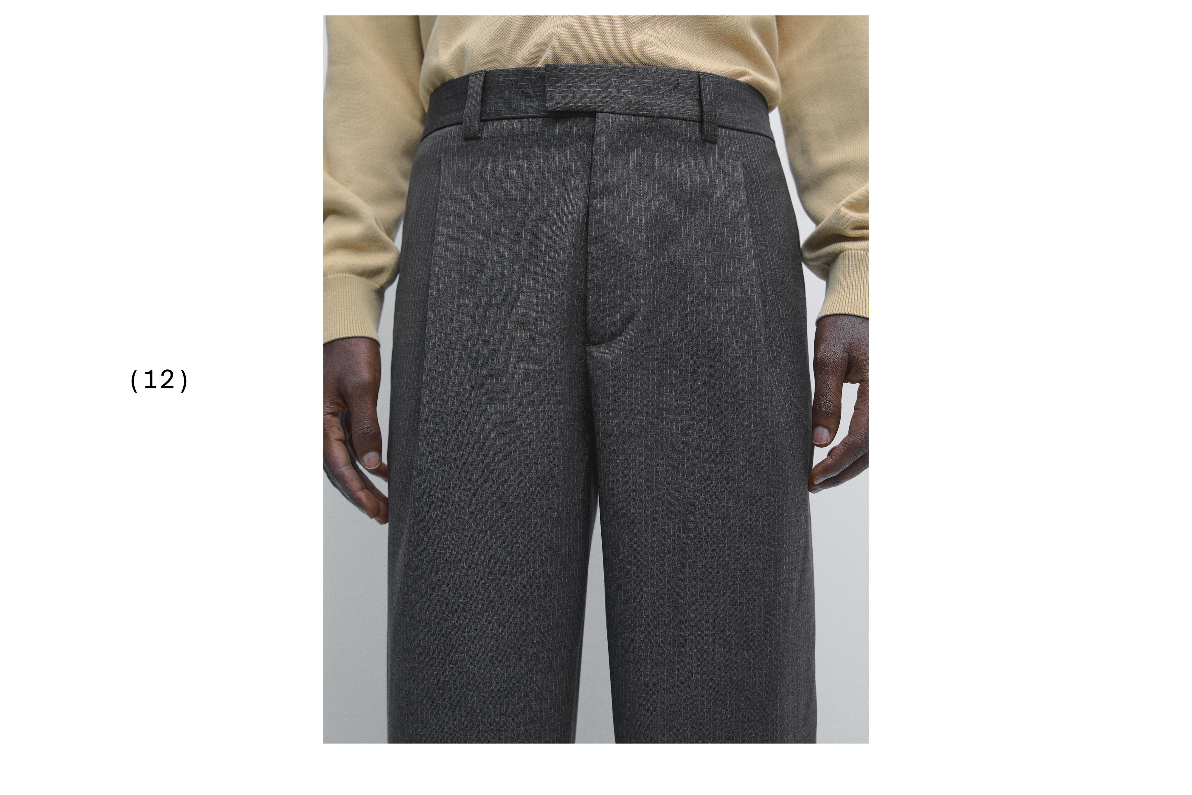 Wool blend darted trousers — GREY