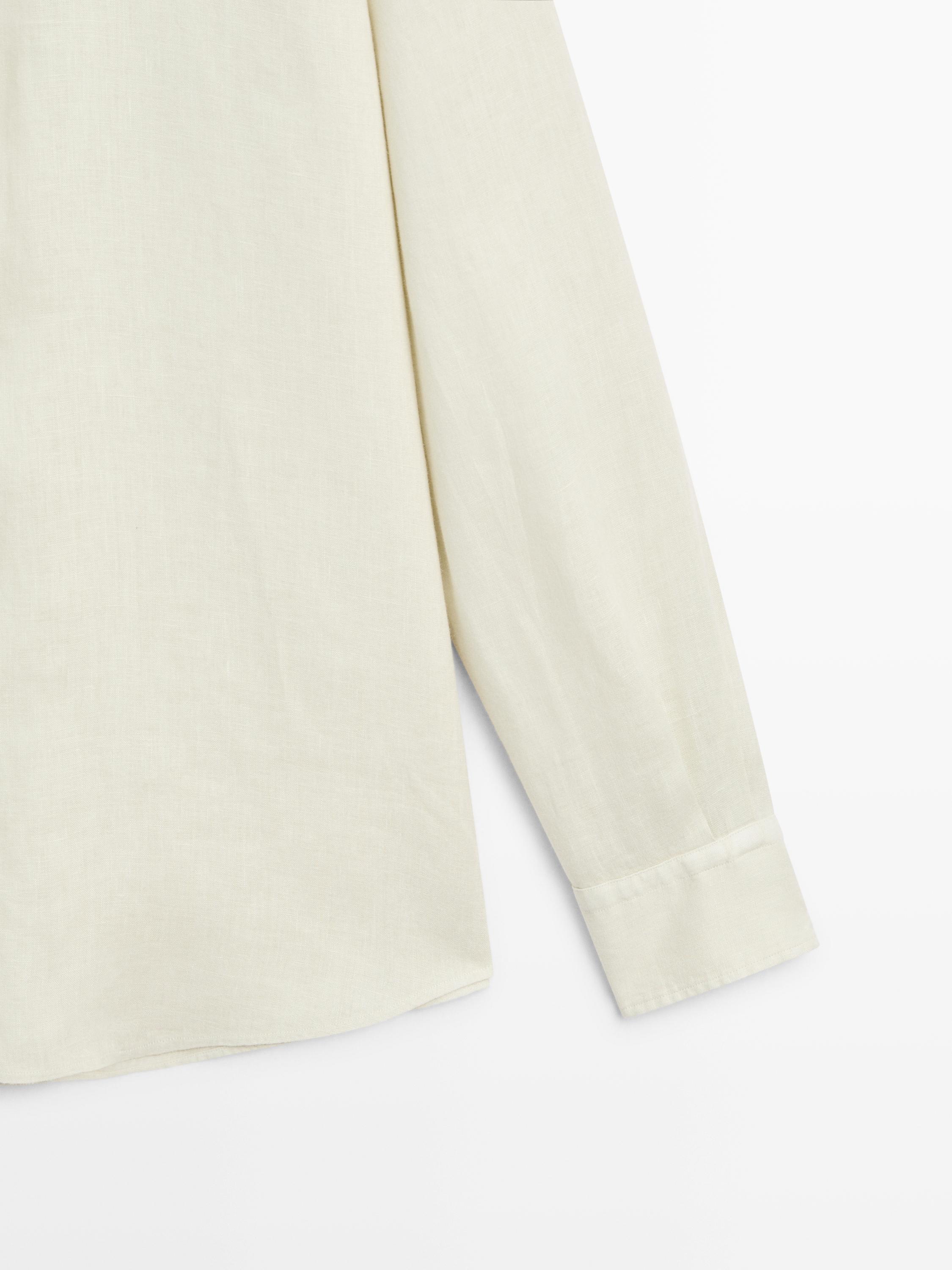 Slim fit stand collar shirt — Green