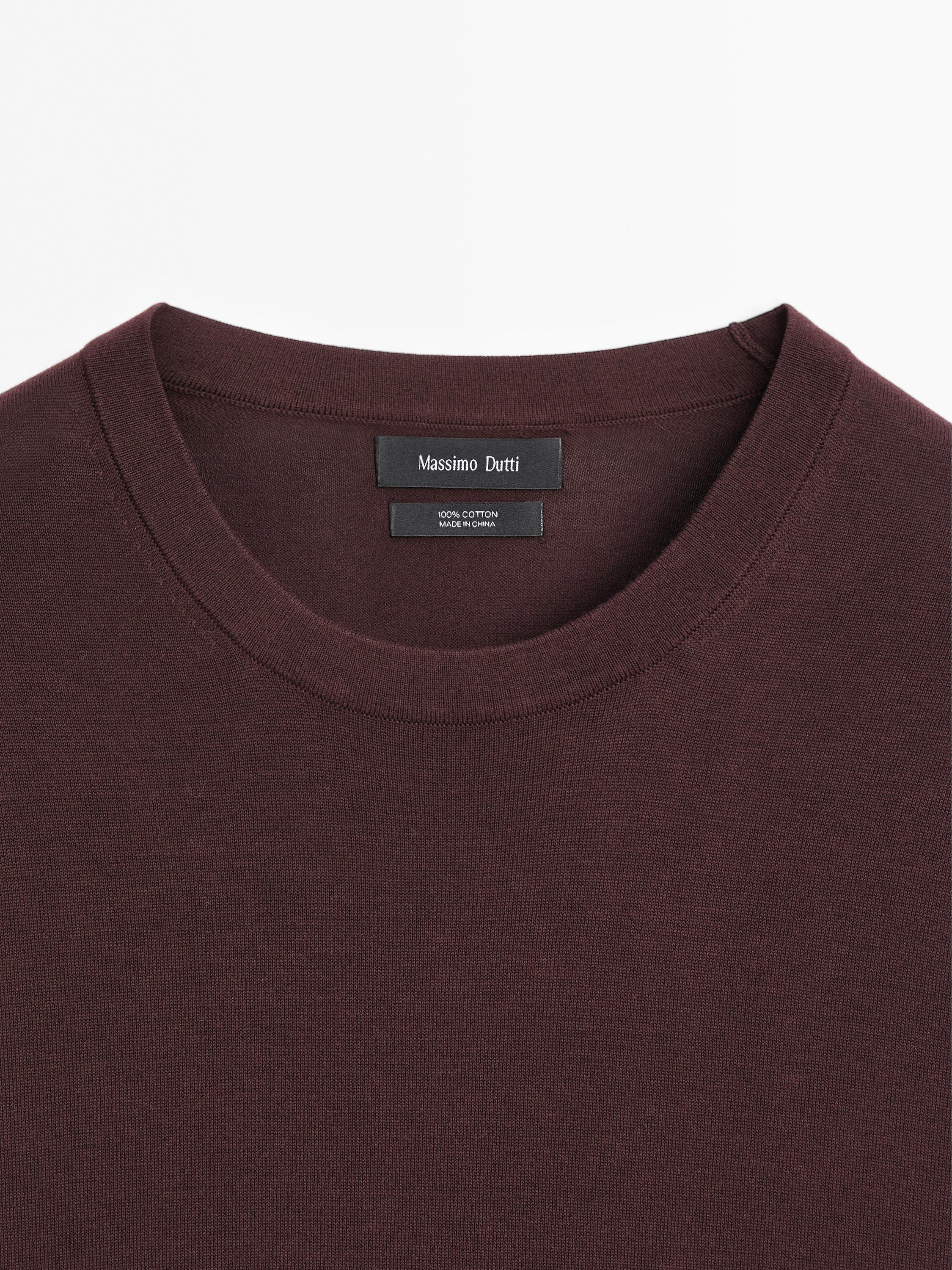 Pull en maille 100 % coton à manches courtes