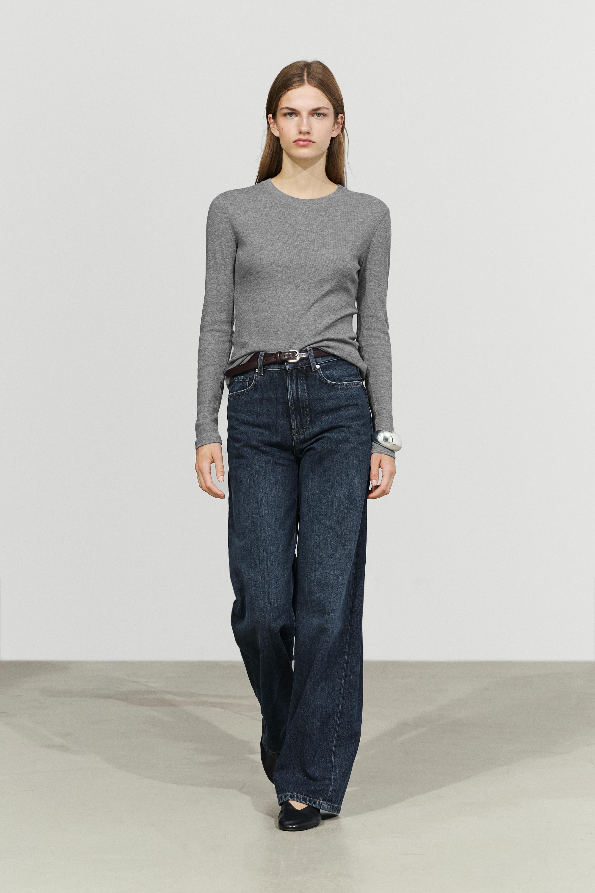 Cotton cashmere blend knit sweater