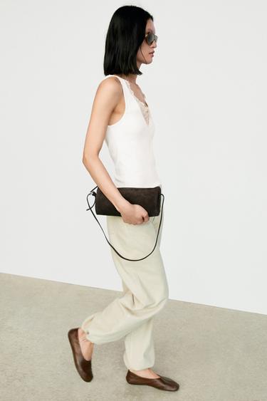 V-neck lace trim camisole top — CREAM 5