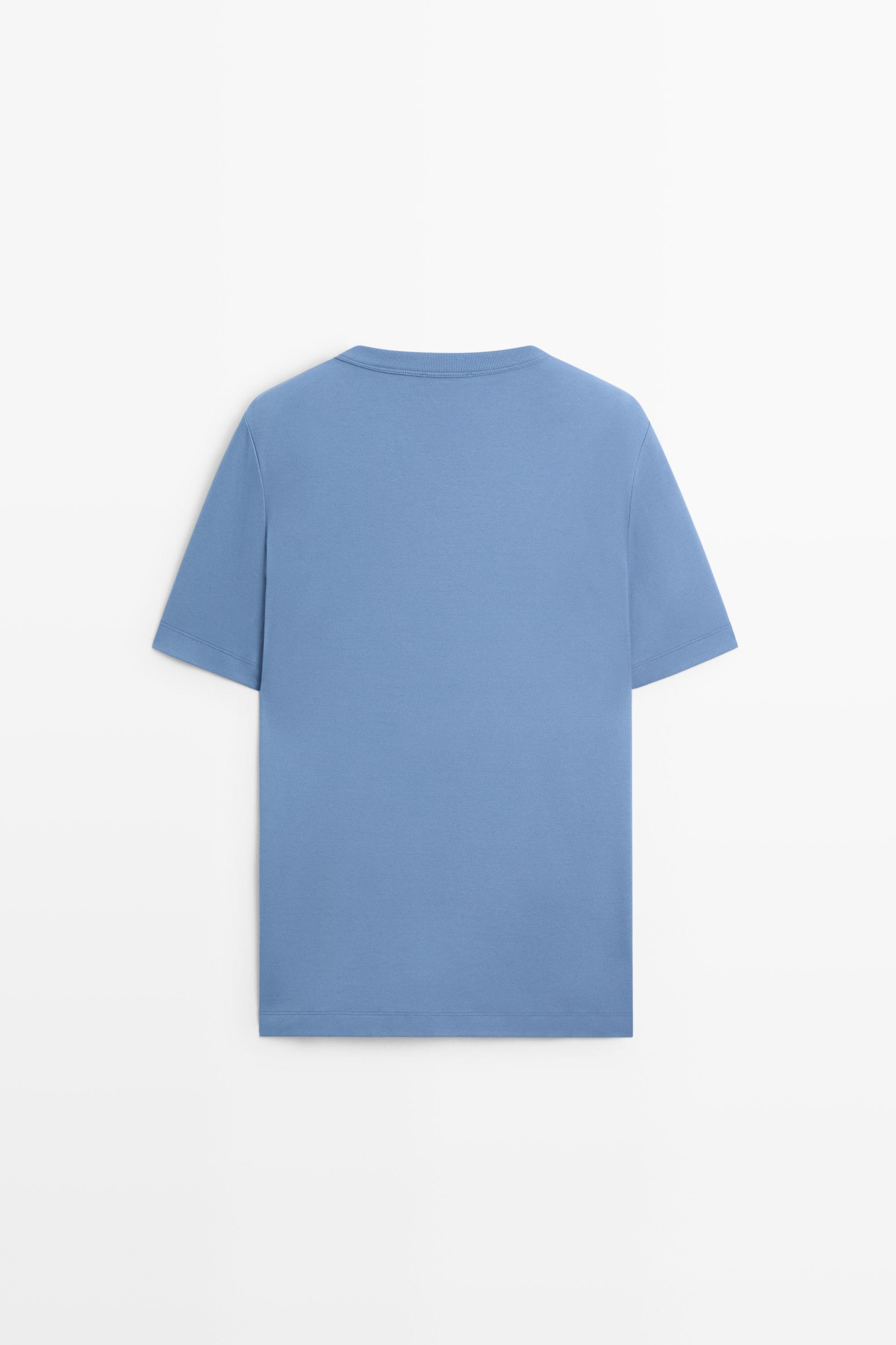 100% cotton short-sleeve T-shirt — MEDIUM BLUE