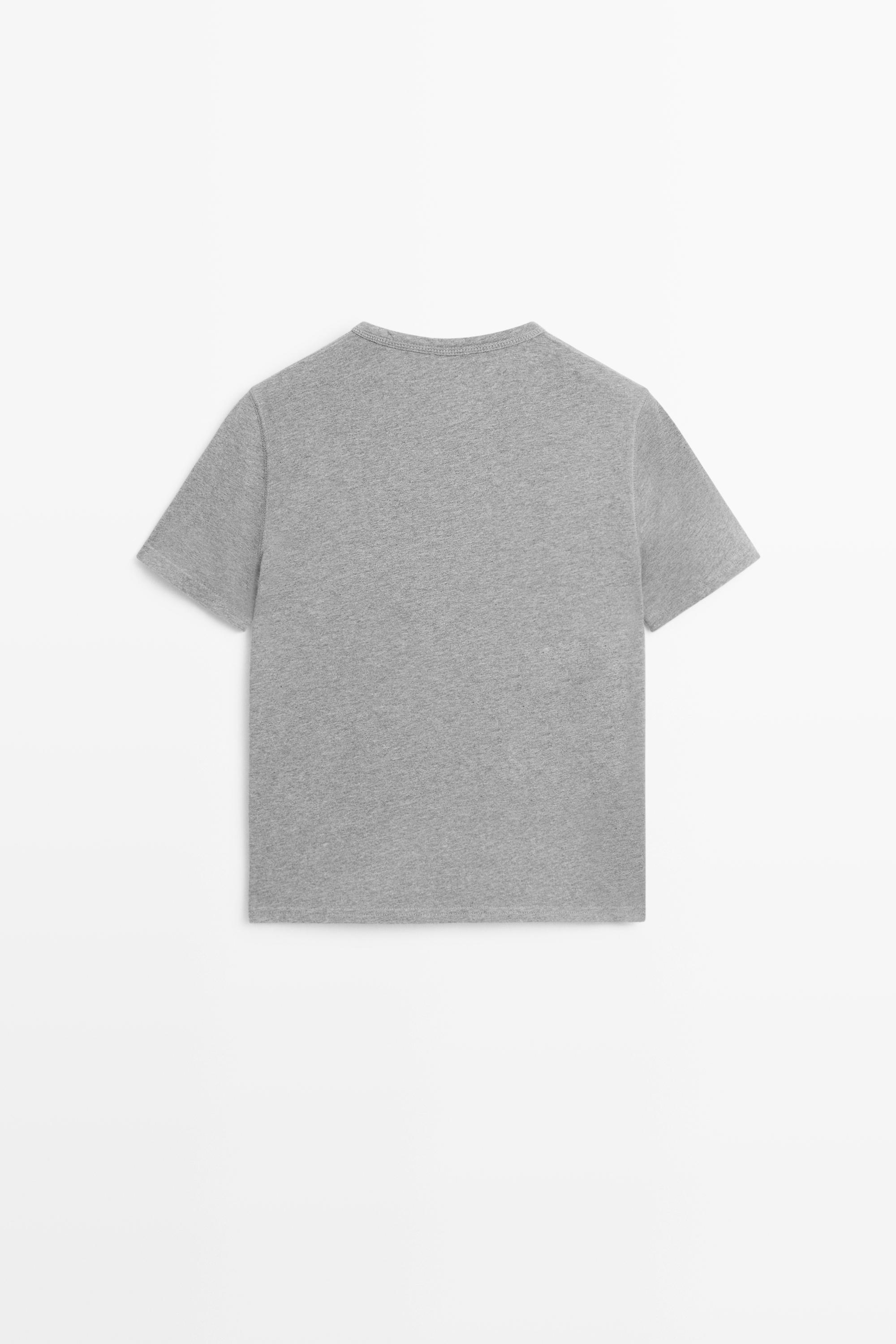 100% cotton short sleeve T-shirt — GREY