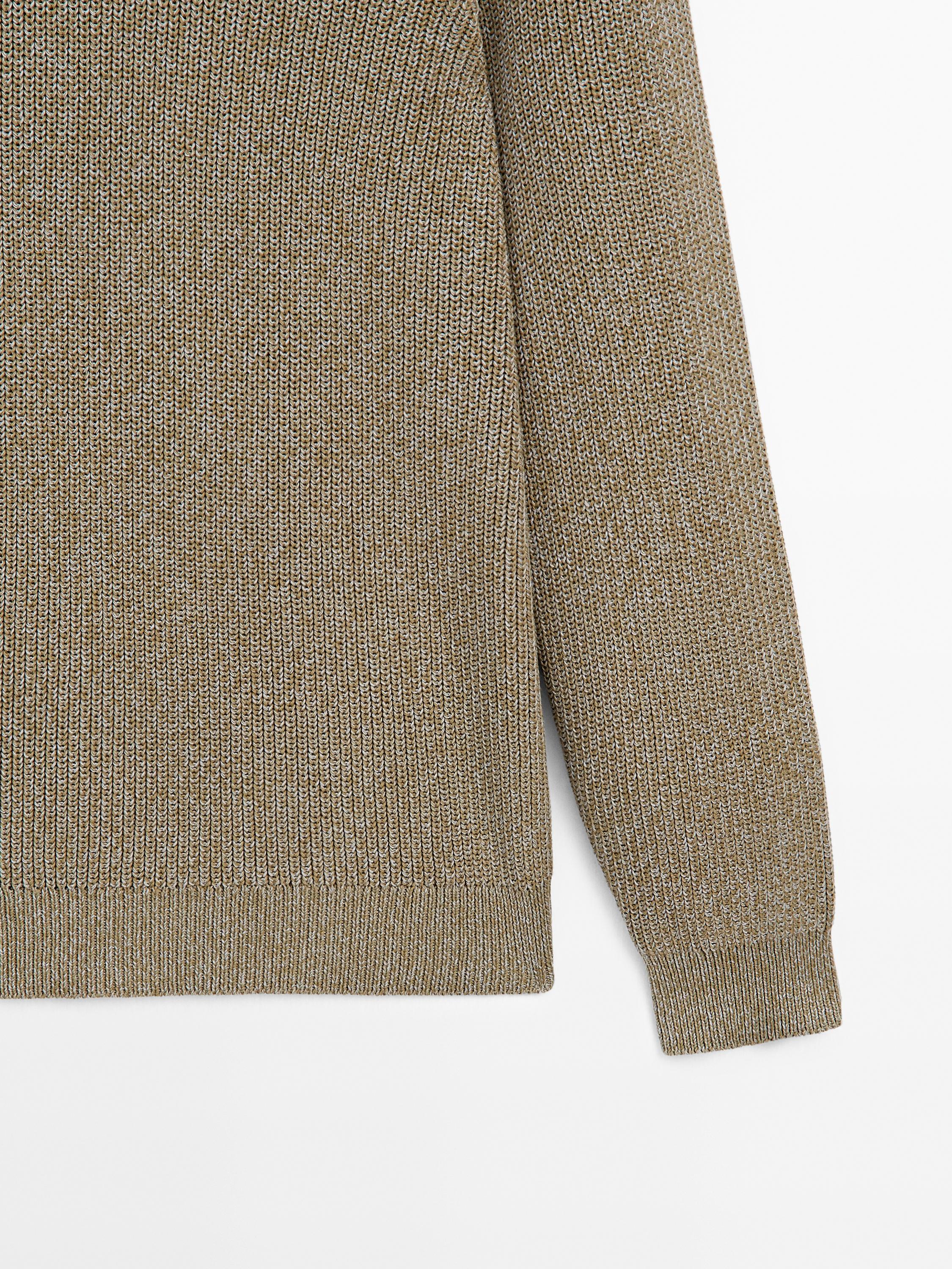 100% cotton ribbed knit sweater