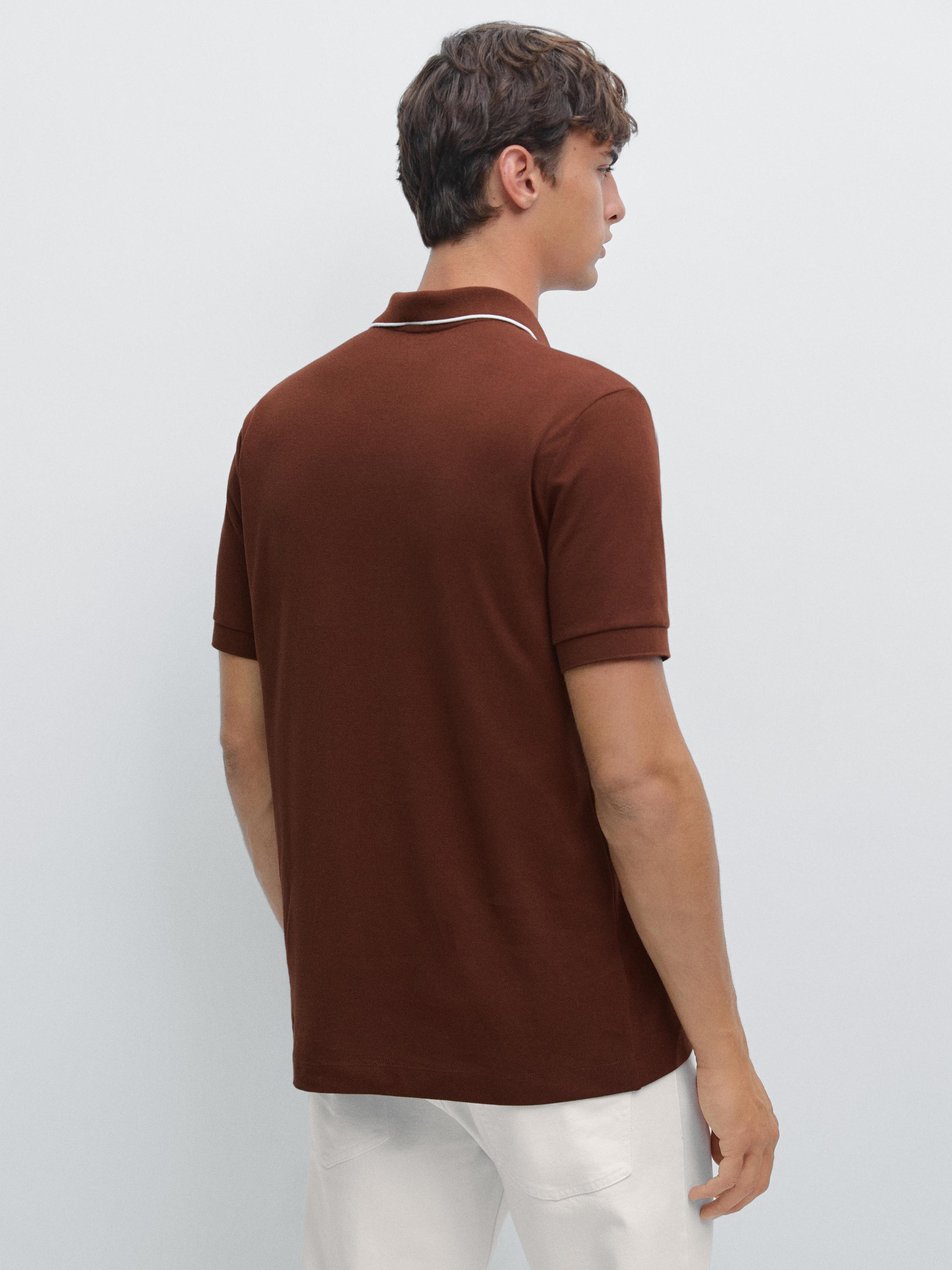 Short sleeve polo shirt with collar detail