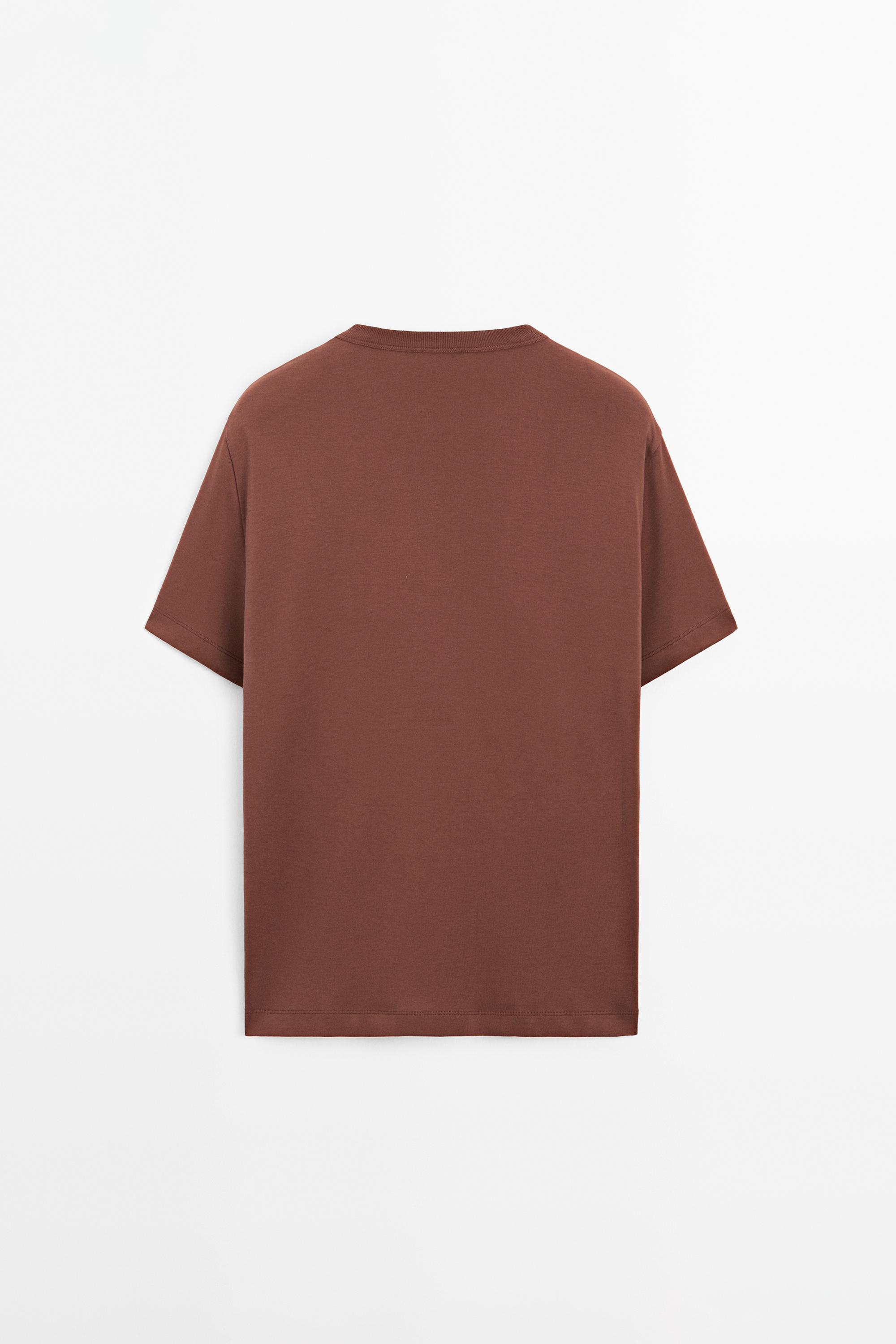 100% cotton short-sleeve T-shirt — TERRA-COTTA